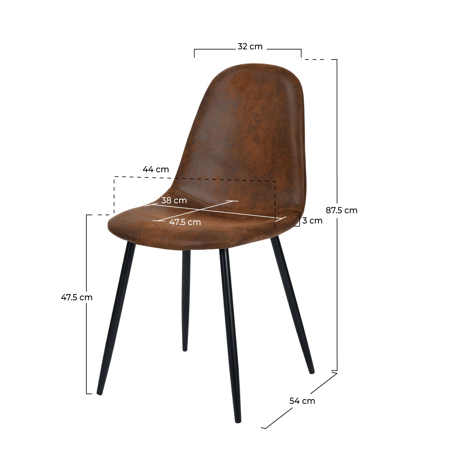 chaise malrik marron effet vieilli