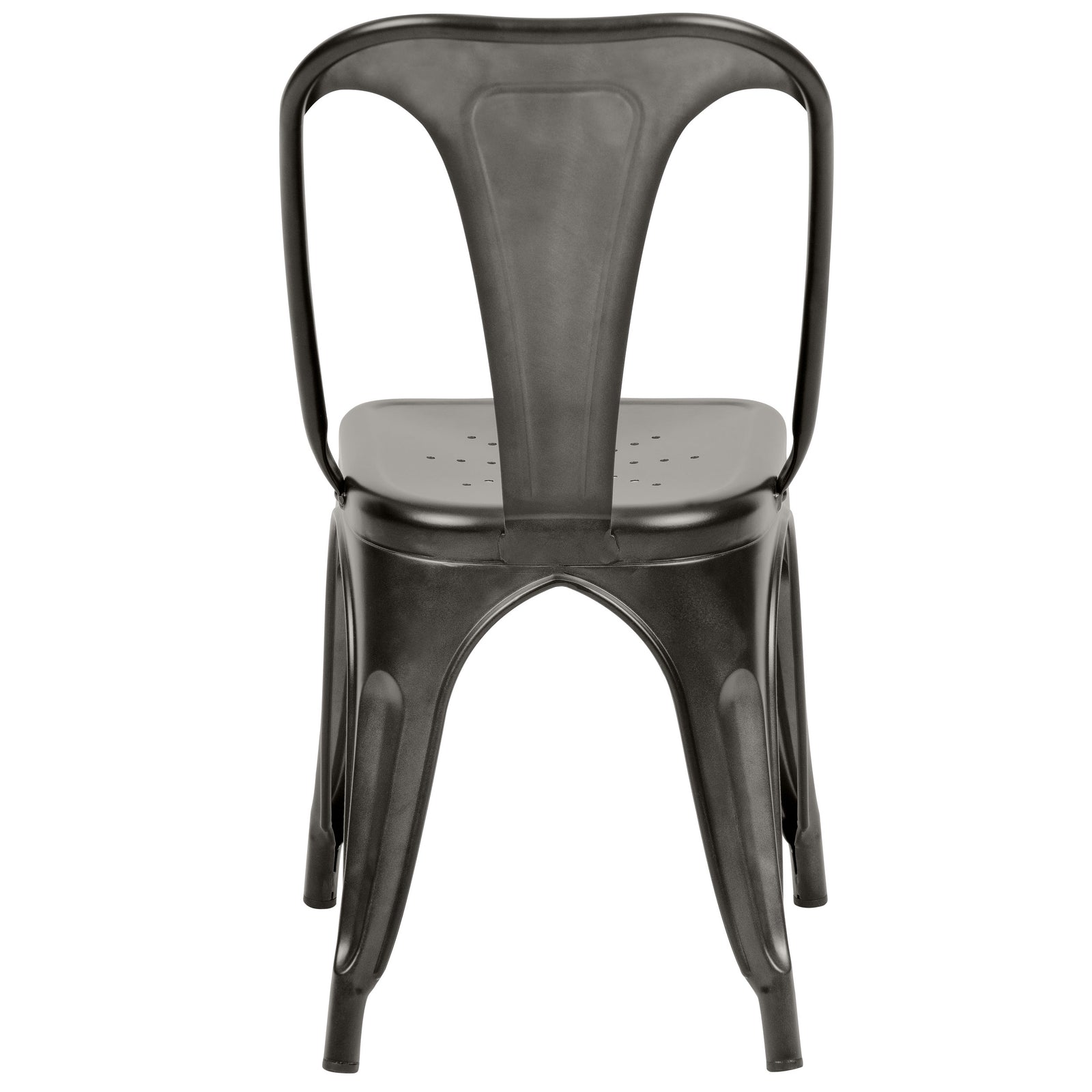 chaise metal gris fonce