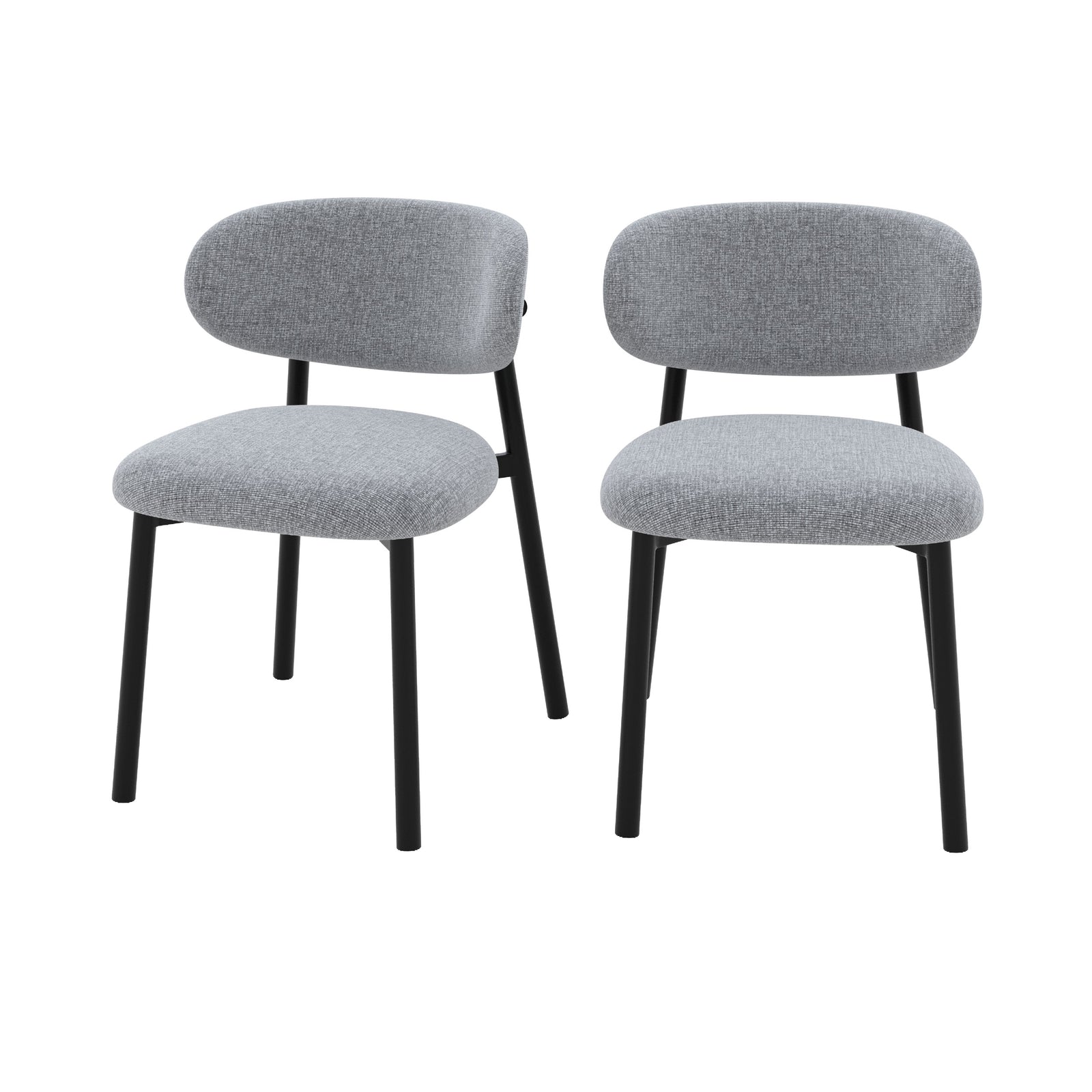 chaise nao entissu gris fonce lot de 2