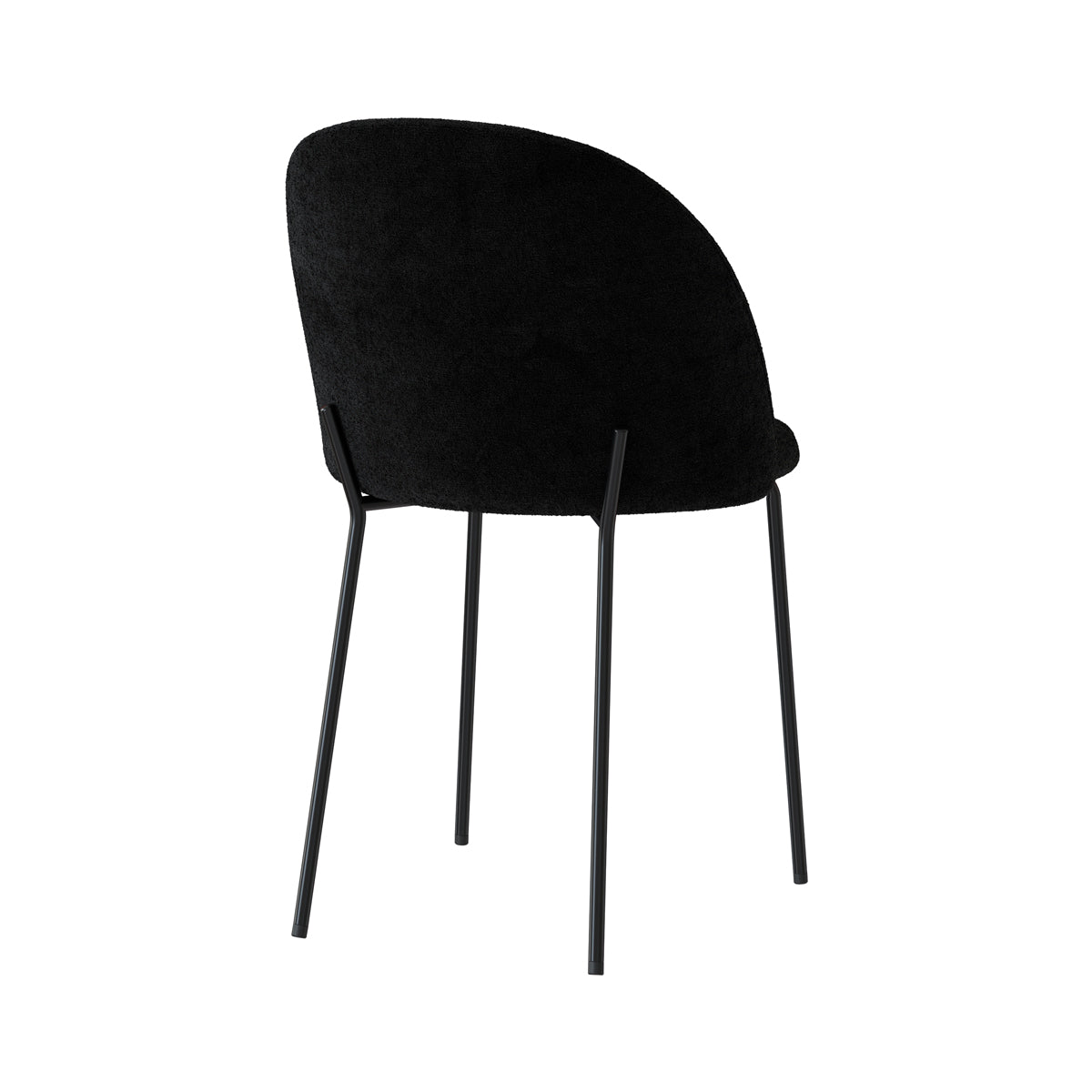 chaise noire en tissu effet laine bouclette confortable karl
