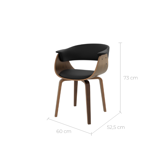 chaise noire vintage basile confort