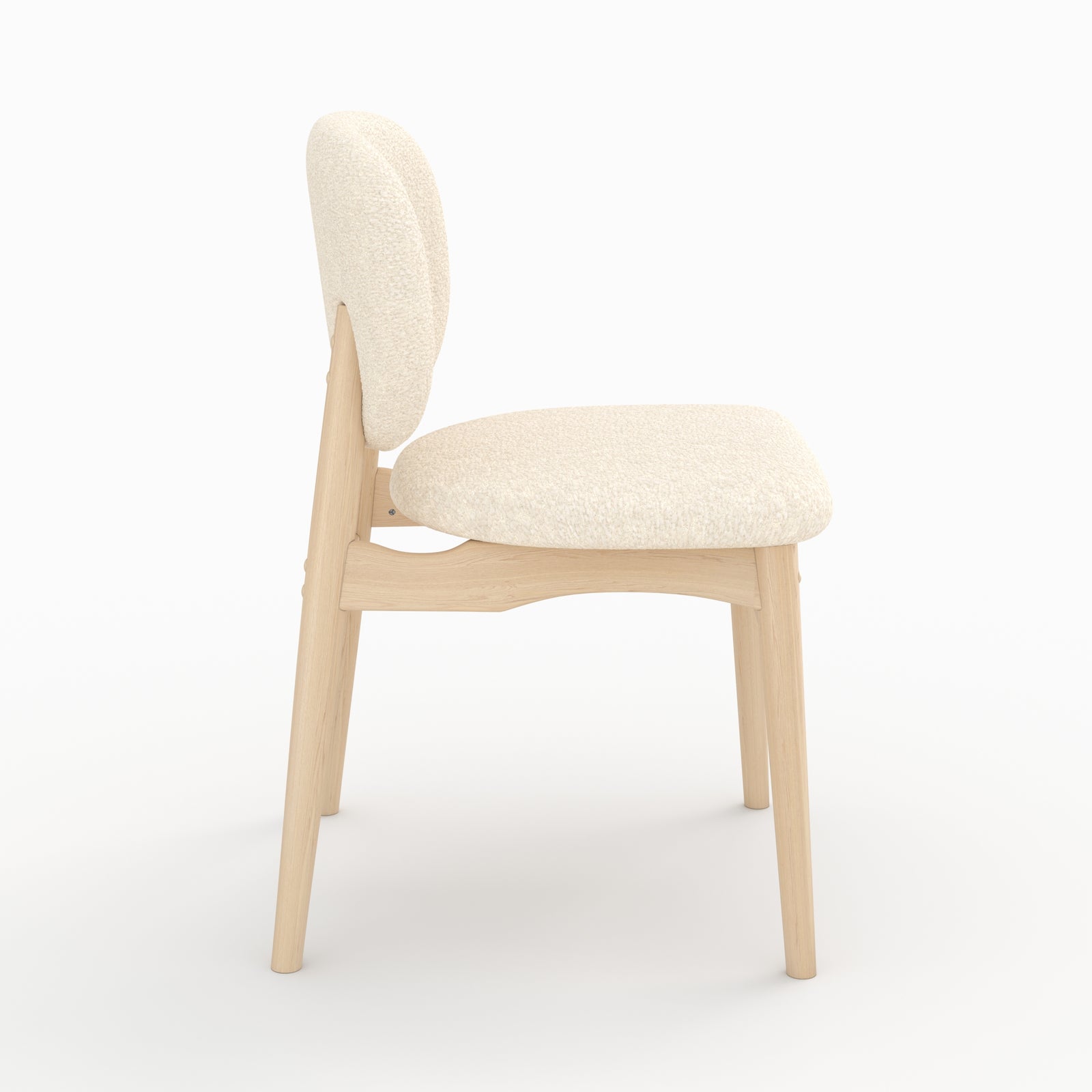 chaise paulette lot de 2 tissu boucle beige