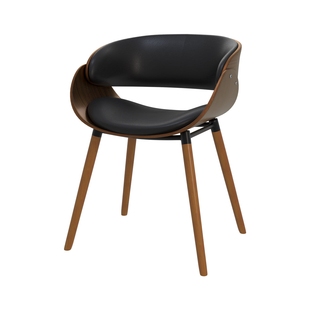 chaise polo noir pieds bois plaque