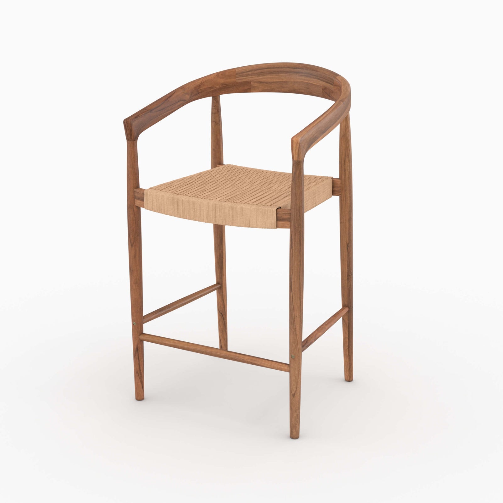 chaise pour ilot central 65 cm en bois de teck bali lot de 2