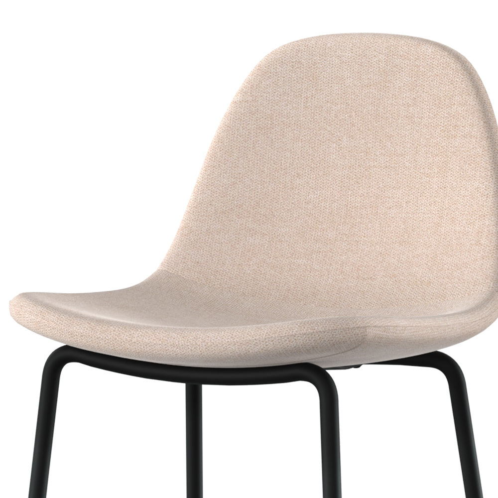 chaise pour ilot central 65 cm en tissu beige lot de 2 henrik pieds noirs chaise de bar
