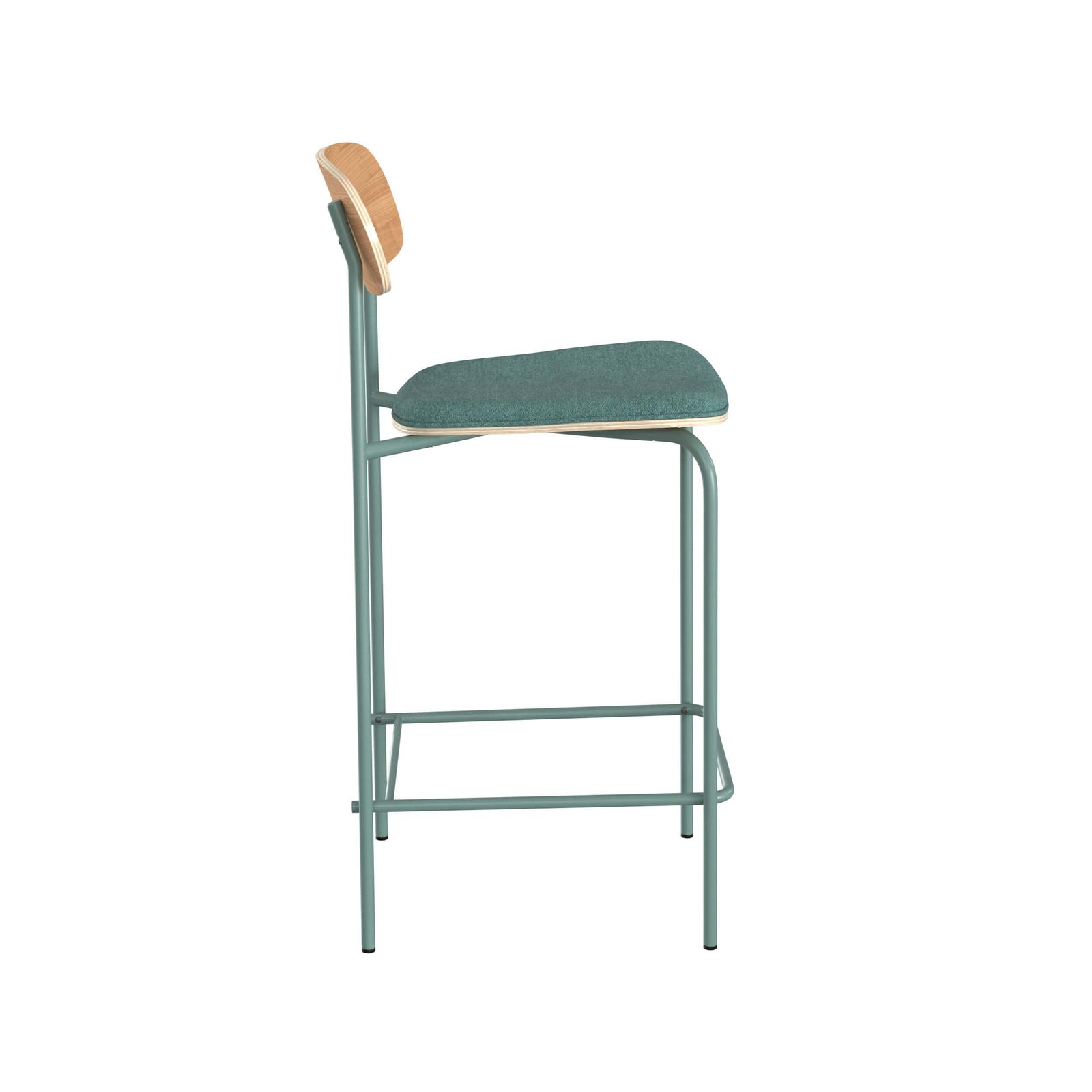 chaise pour ilot central 65 cm en tissu bleu canard lot de 2 louna