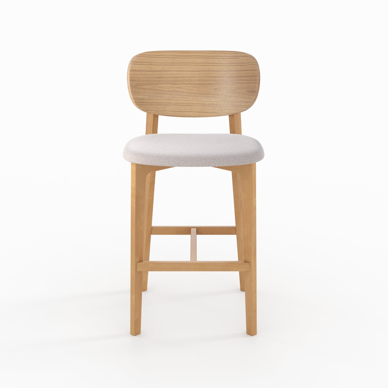 chaise pour ilot central aria bois clair et tissu beige clair lot de 2