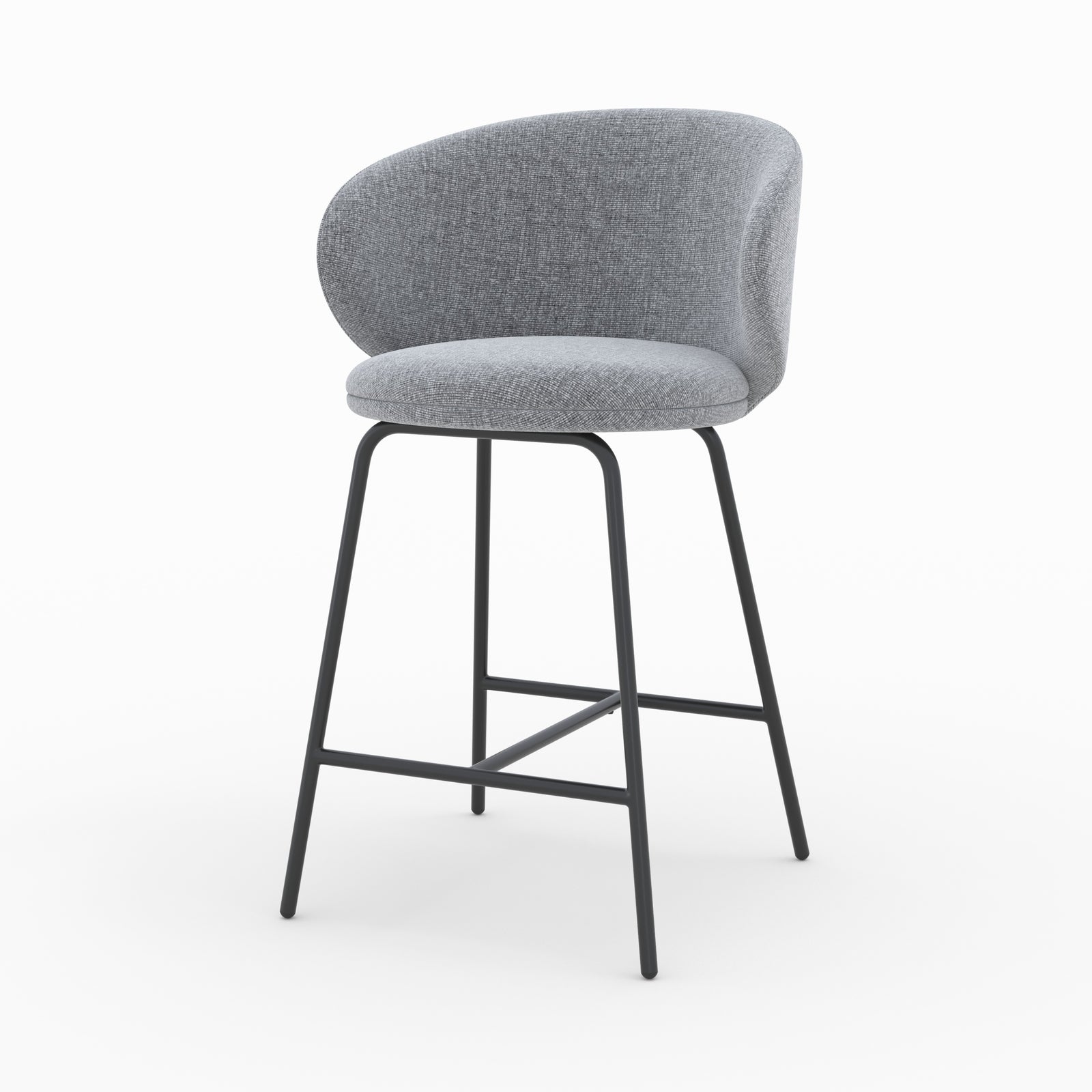 chaise pour ilot central cecilia en tissu gris fonce chine 68 cm lot de 2