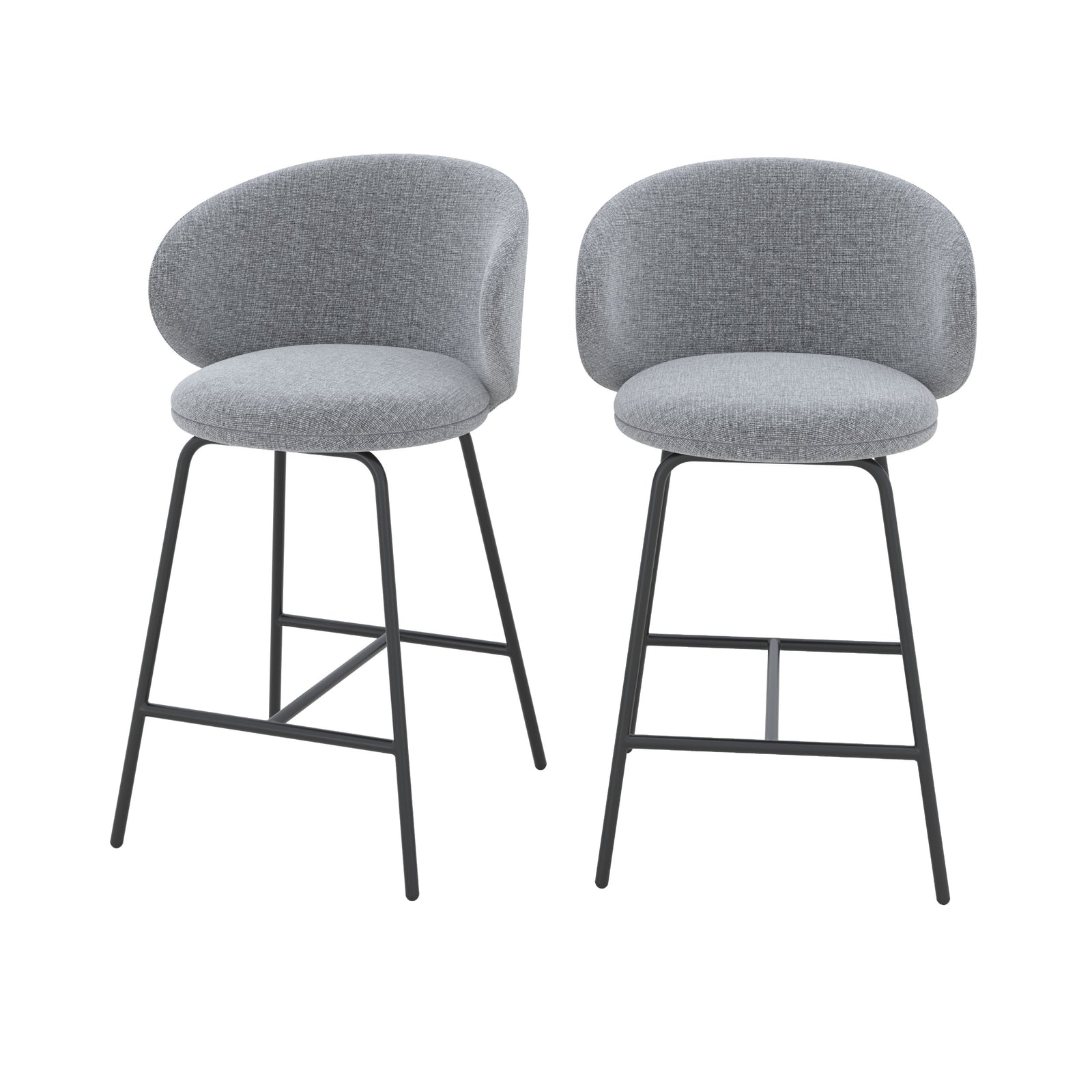 chaise pour ilot central cecilia tissu gris fonce chine lot de 2 fond blanc