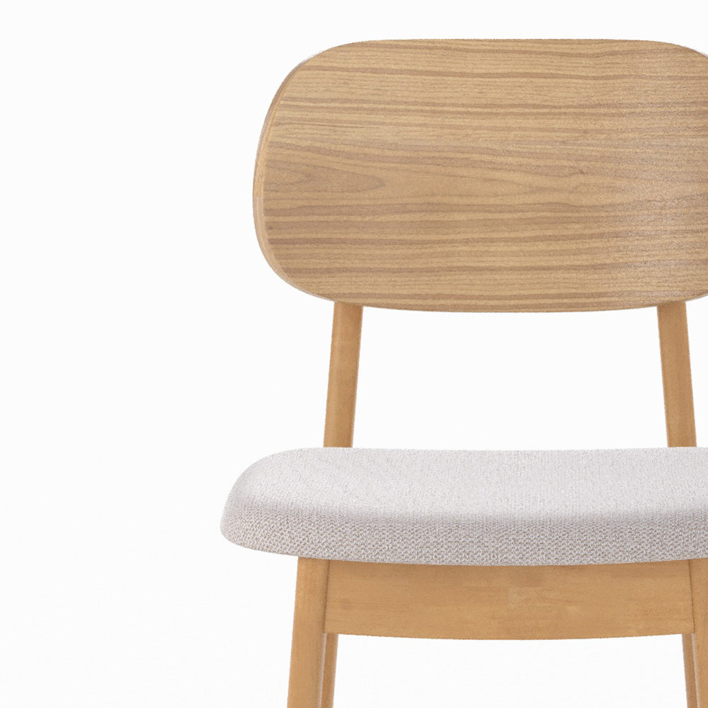 chaise pour ilot central charlize 66 cm en bois clair et tissu beige lot 2