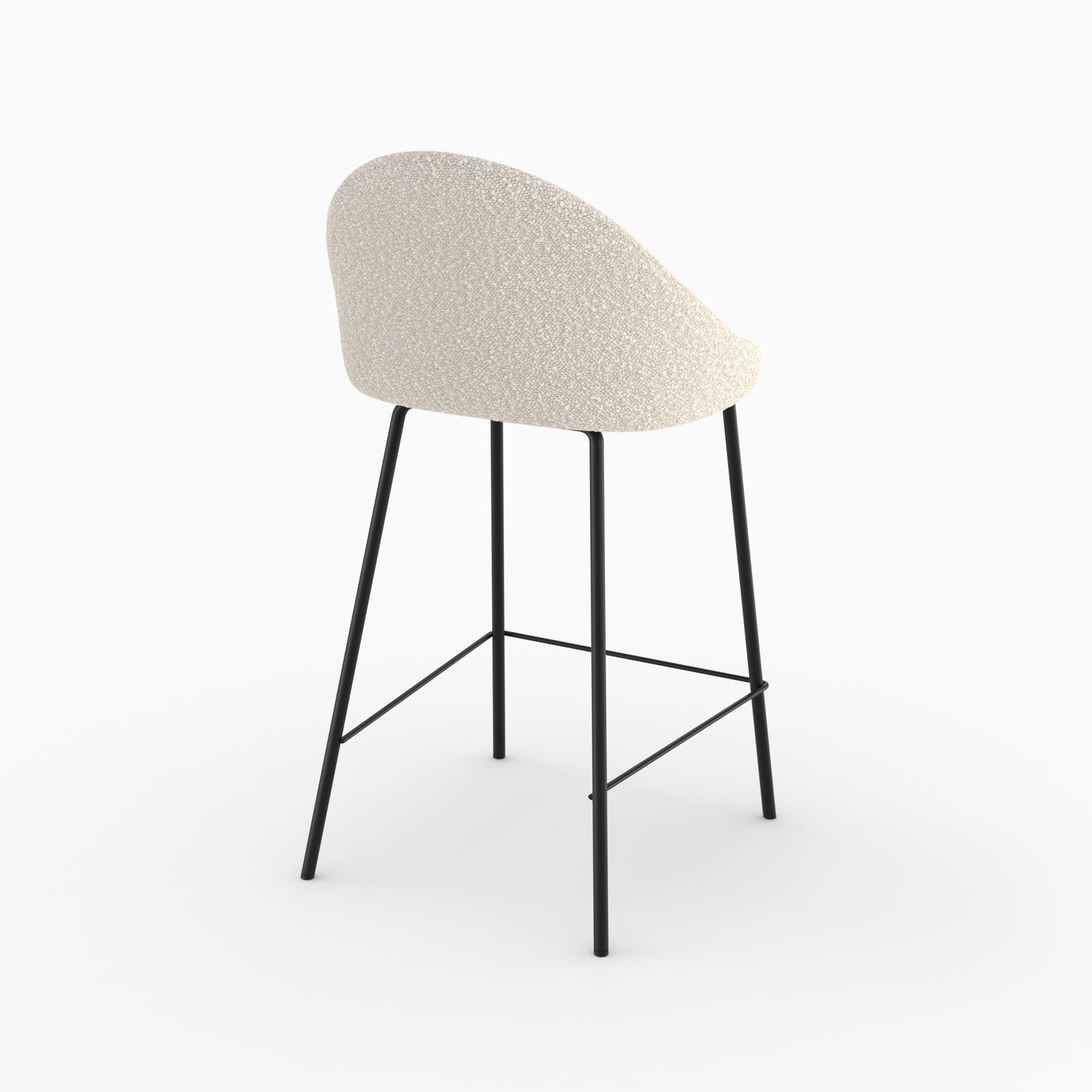 chaise pour ilot central effet laine bouclette blanche 65 cm misty