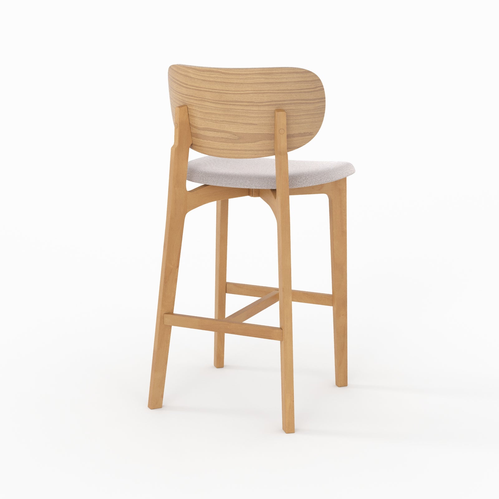 chaise pour ilot central en bois clair et tissu beige clair lot de 2 aria