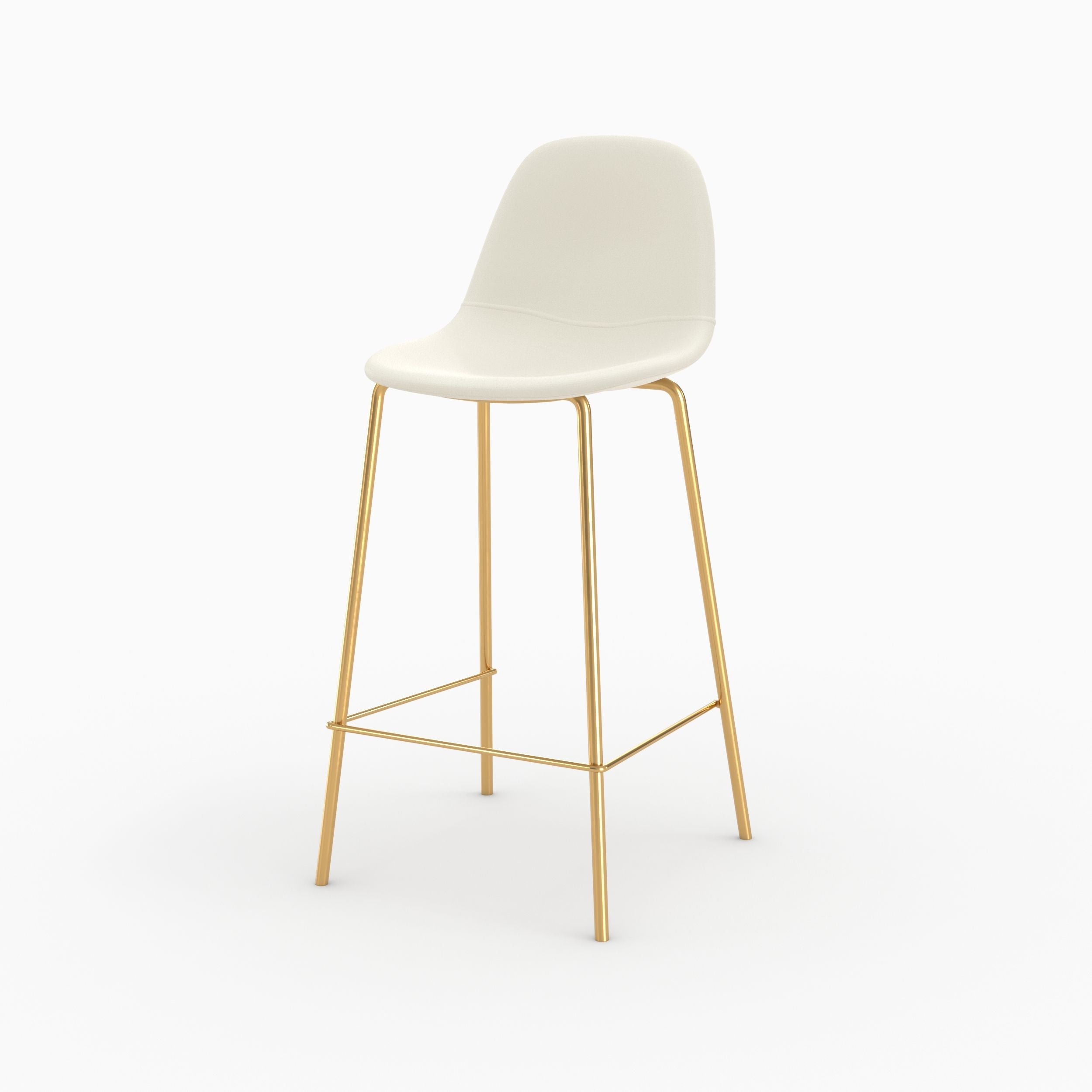 chaise pour ilot central en cuir synthetique blanc henrik_1