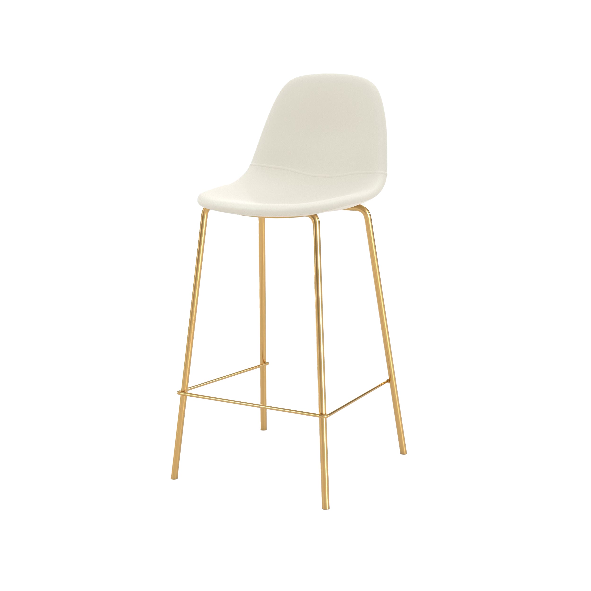 chaise pour ilot central en cuir synthetique blanc henrik