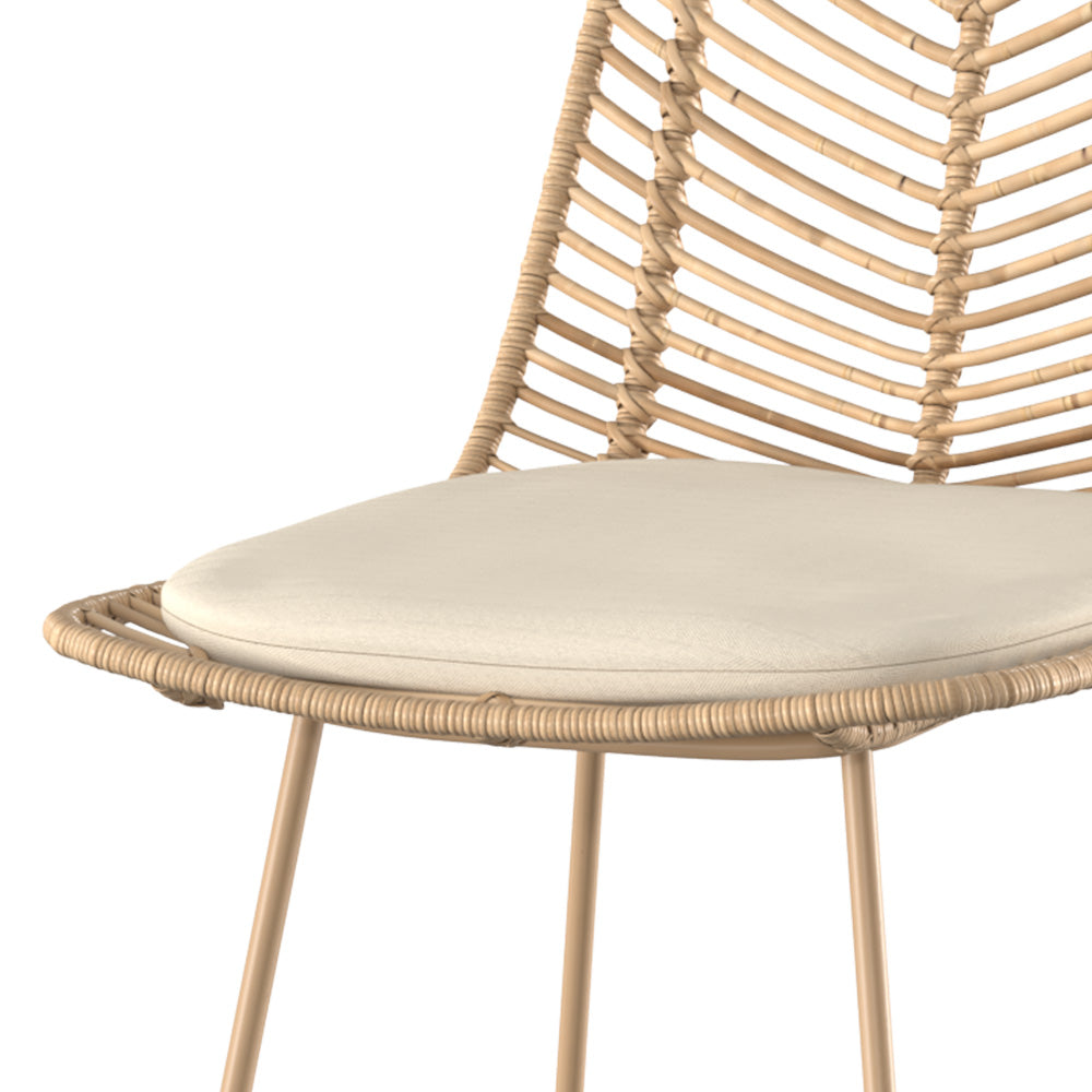 chaise pour ilot central en rotin naturel 66 cm lot de 2 tamara