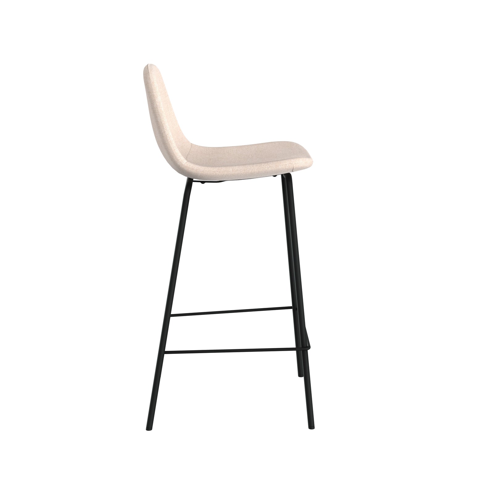 chaise pour ilot central en tissu beige 65 cm lot de 2 henrik pieds noirs chaise de bar