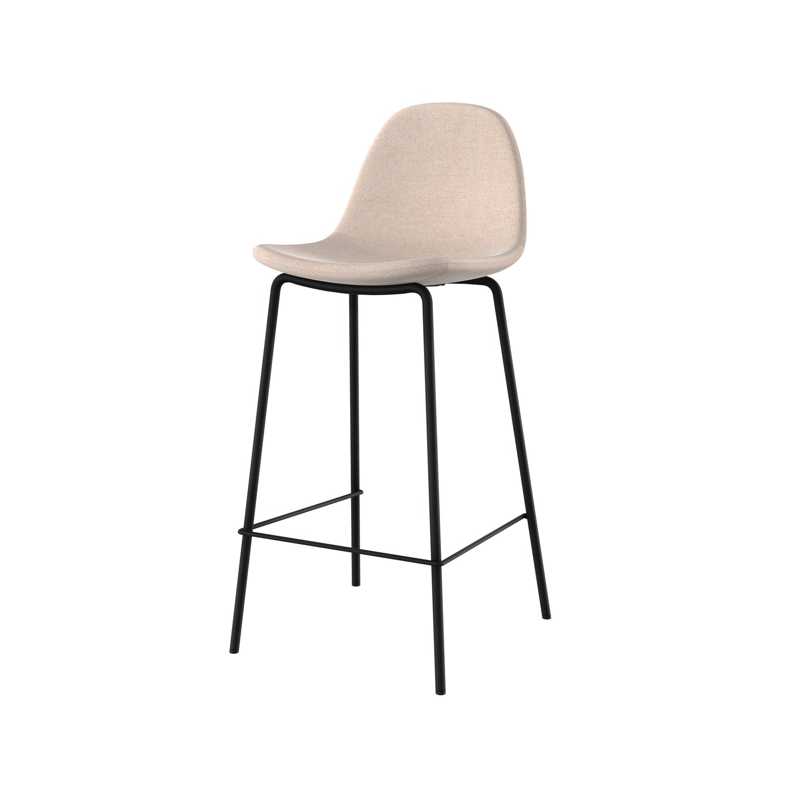 chaise pour ilot central en tissu beige 65 cm lot de 2 pieds noirs henrik