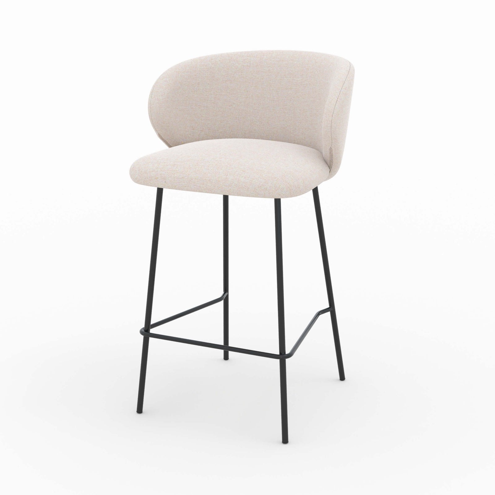 chaise pour ilot central en tissu beige 68 cm lot de 2 victoria