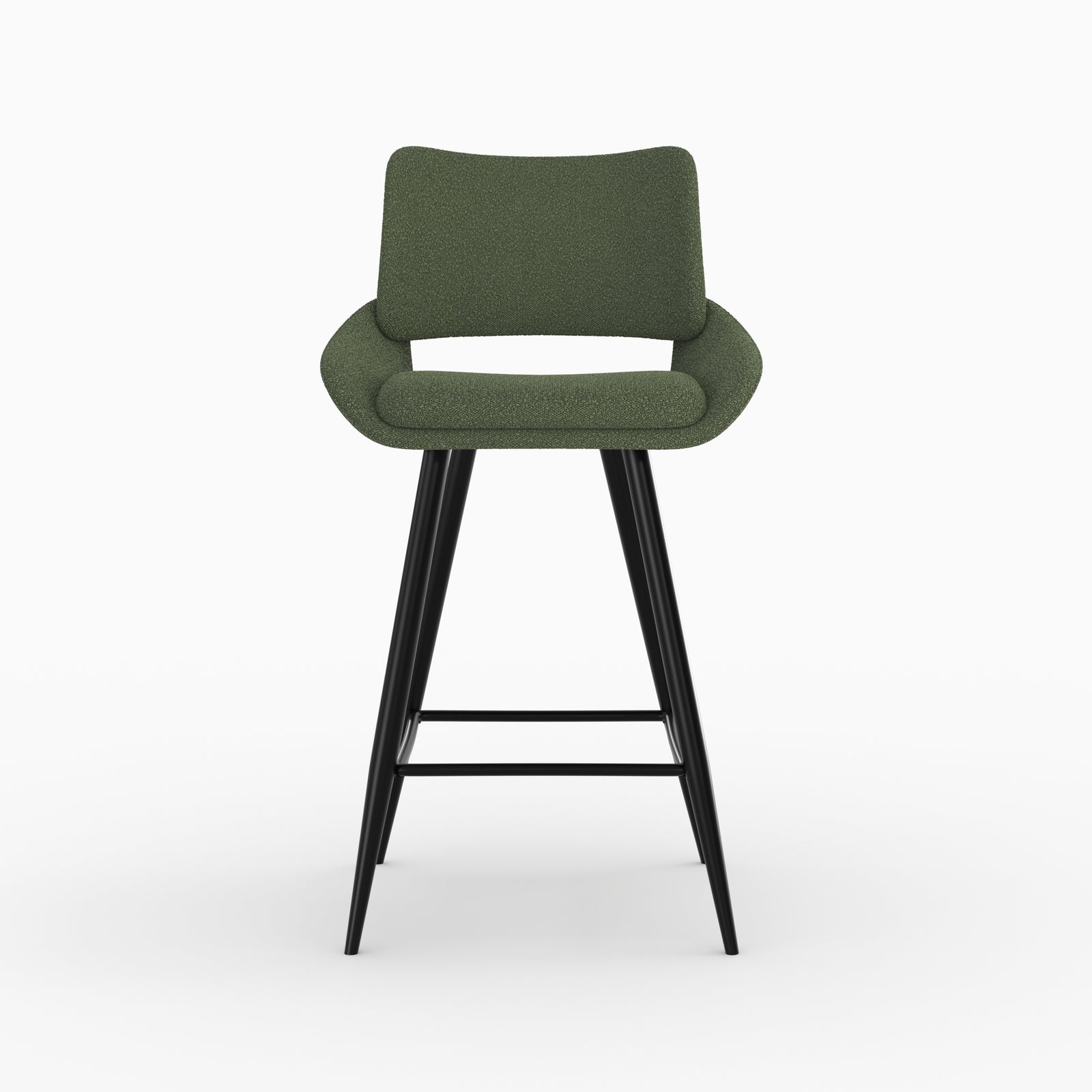 chaise pour ilot central en tissu boucle vert 66 cm alfy lot de 2