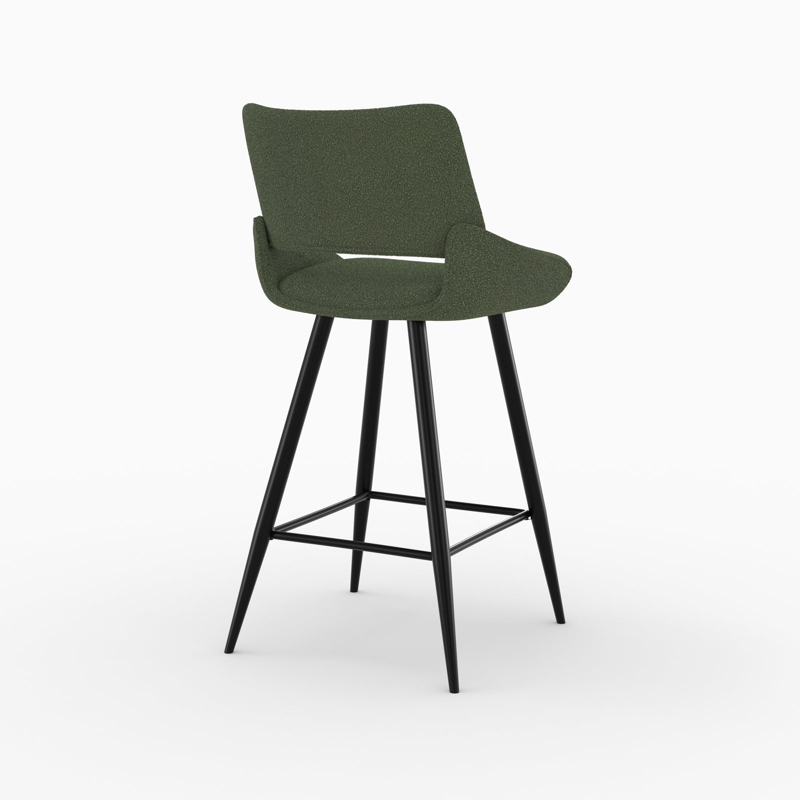 chaise pour ilot central en tissu boucle vert 66 cm lot de 2 alfy