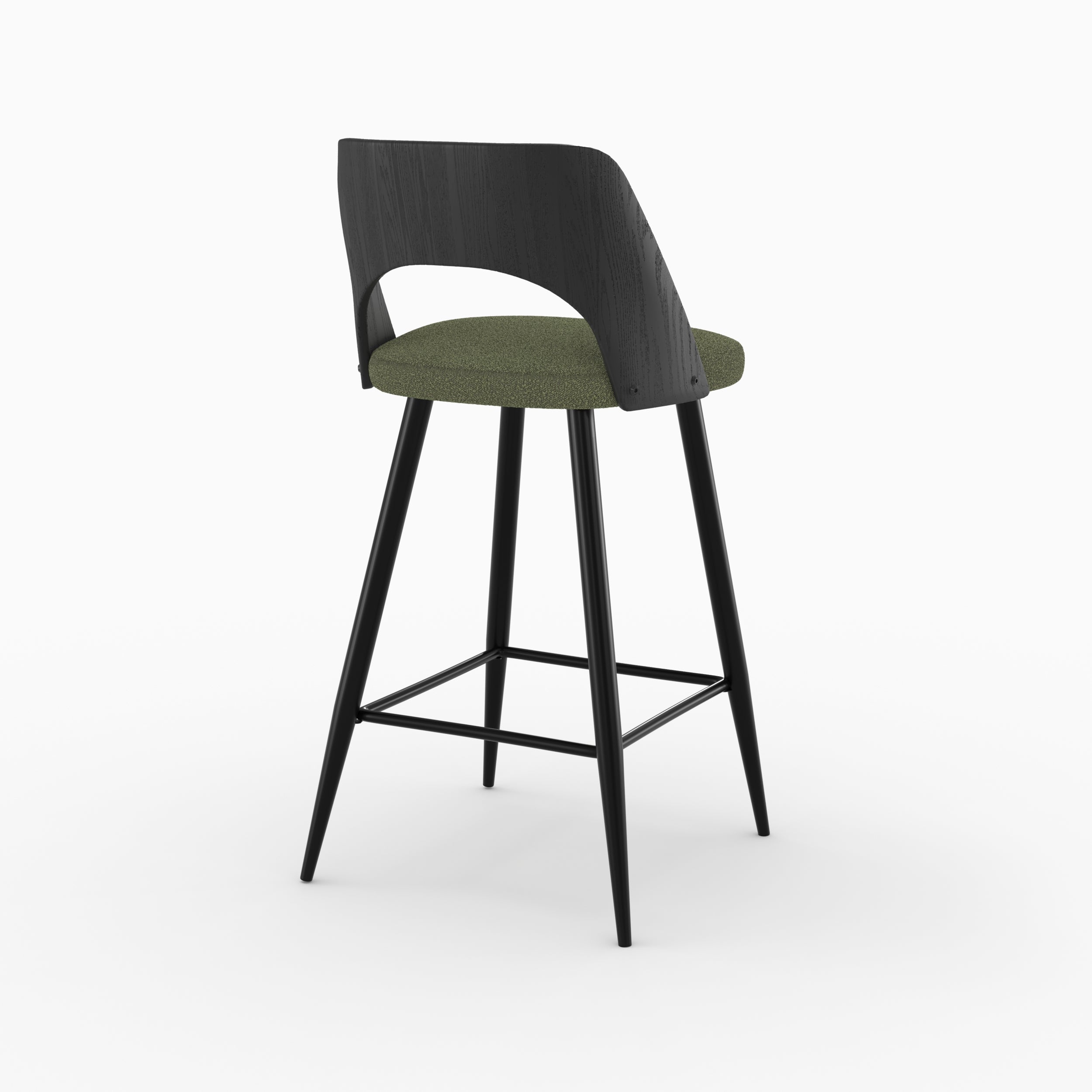 chaise pour ilot central en tissu boucle vert kaki lot de 2 mindy
