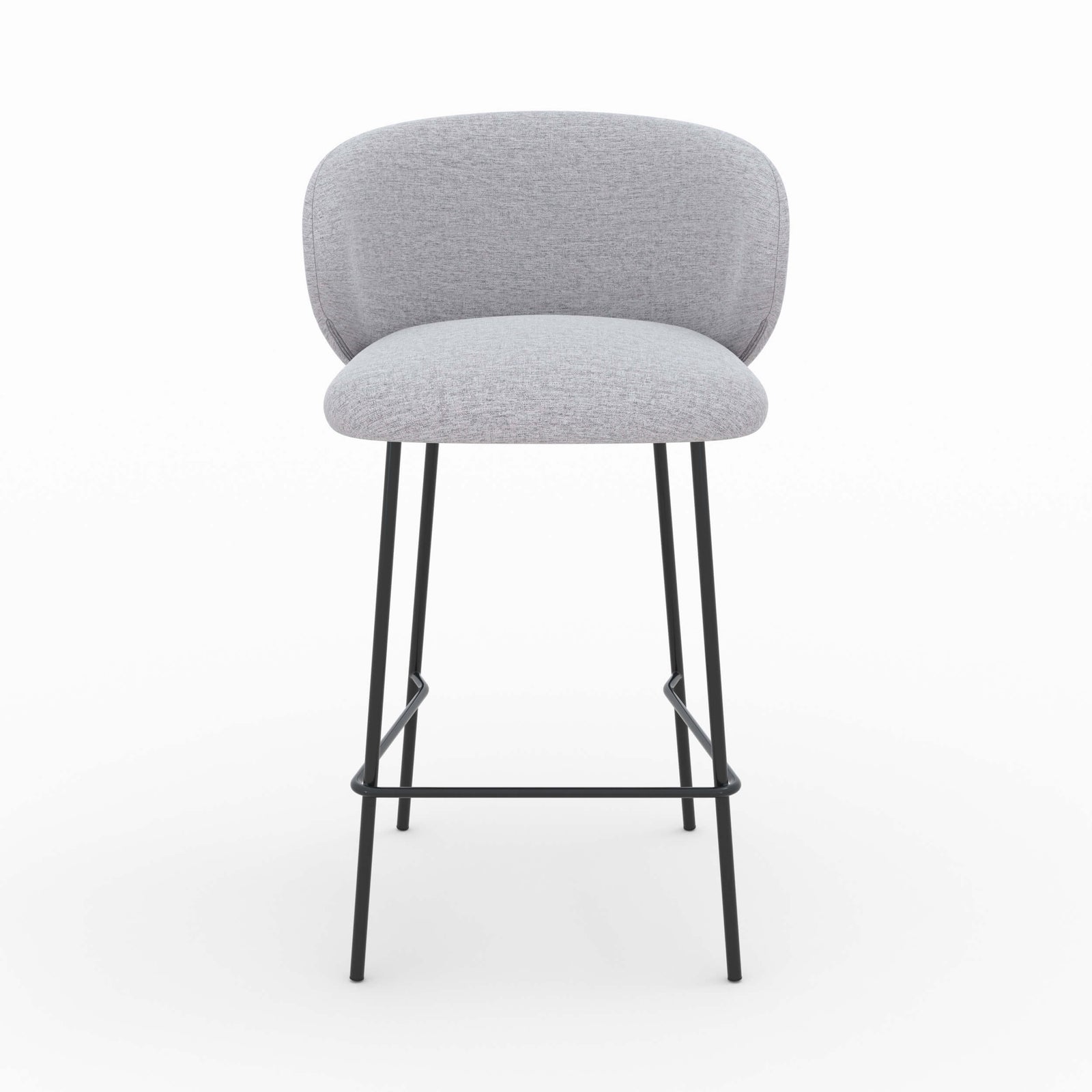 chaise pour ilot central en tissu gris clair 65 cm pieds noirs lot de 2 victoria