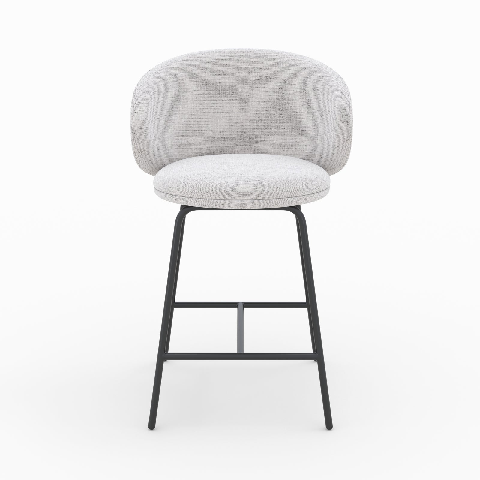 chaise pour ilot central en tissu gris clair chine lot de 2 cecilia