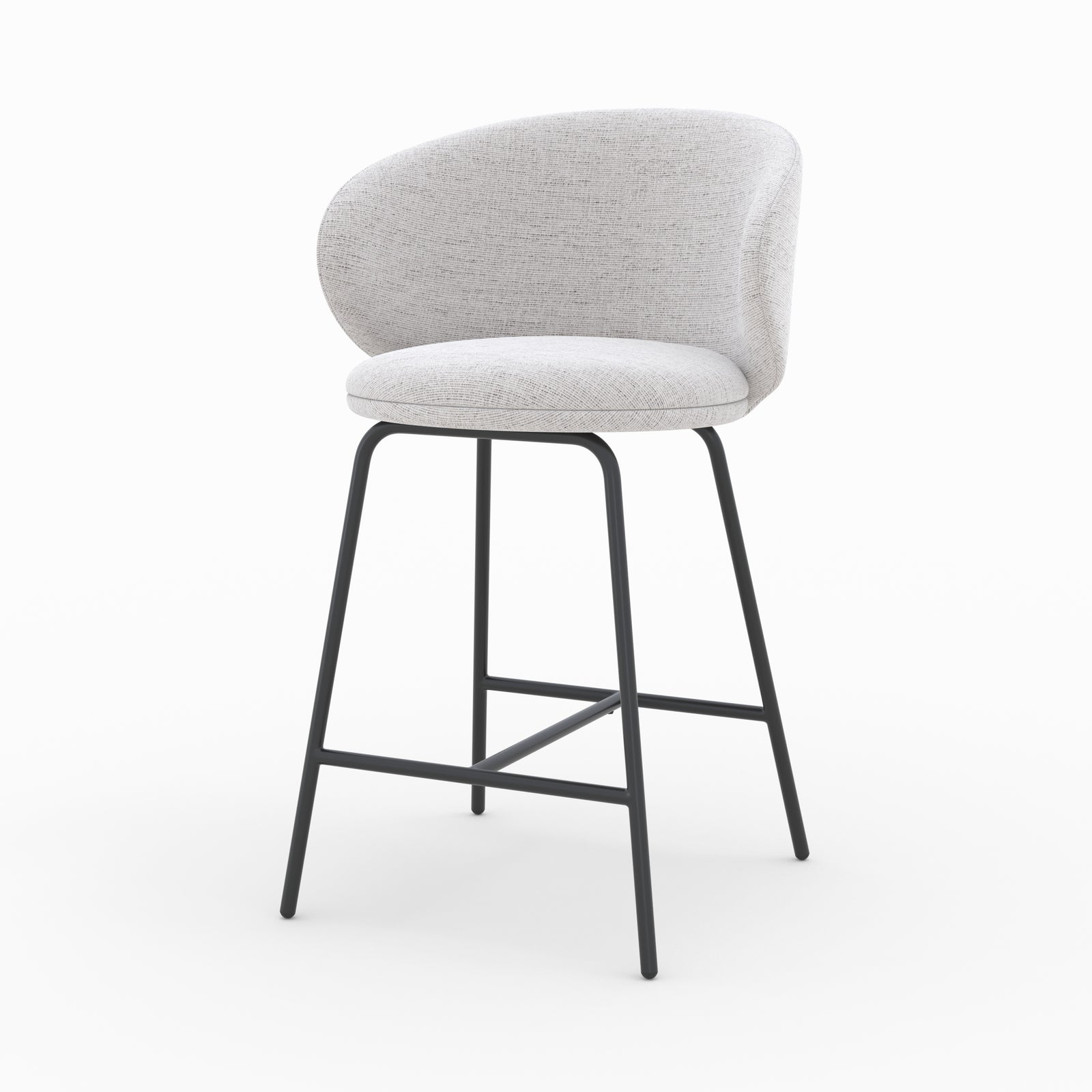 chaise pour ilot central en tissu gris clair chine lot de 2