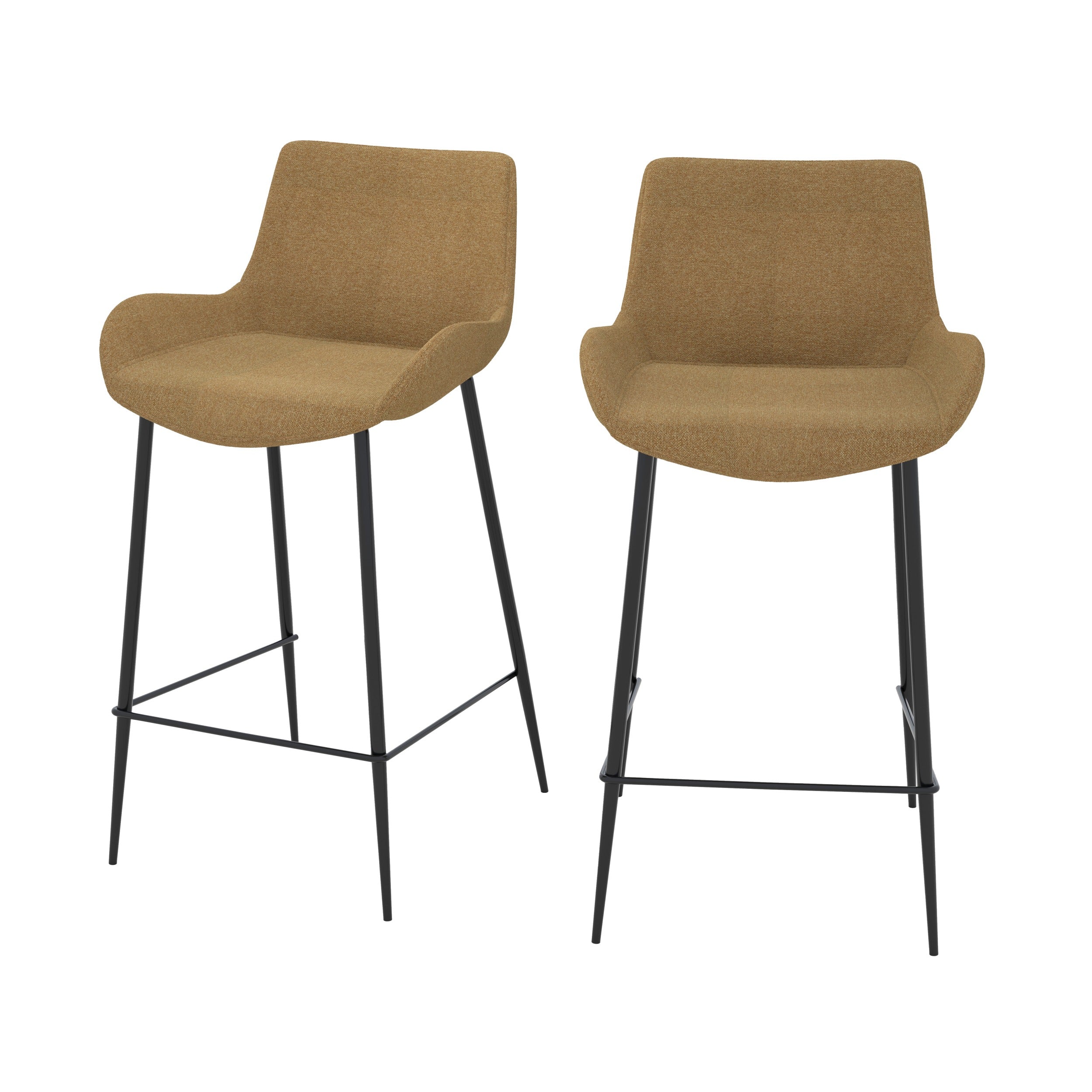 chaise pour ilot central en tissu jaune 65 cm lot de 2 fond blanc
