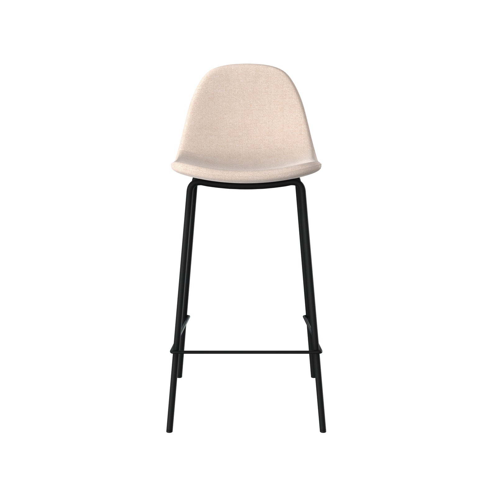 chaise pour ilot central henrik en tissu beige 65 cm lot de 2 pieds noirs