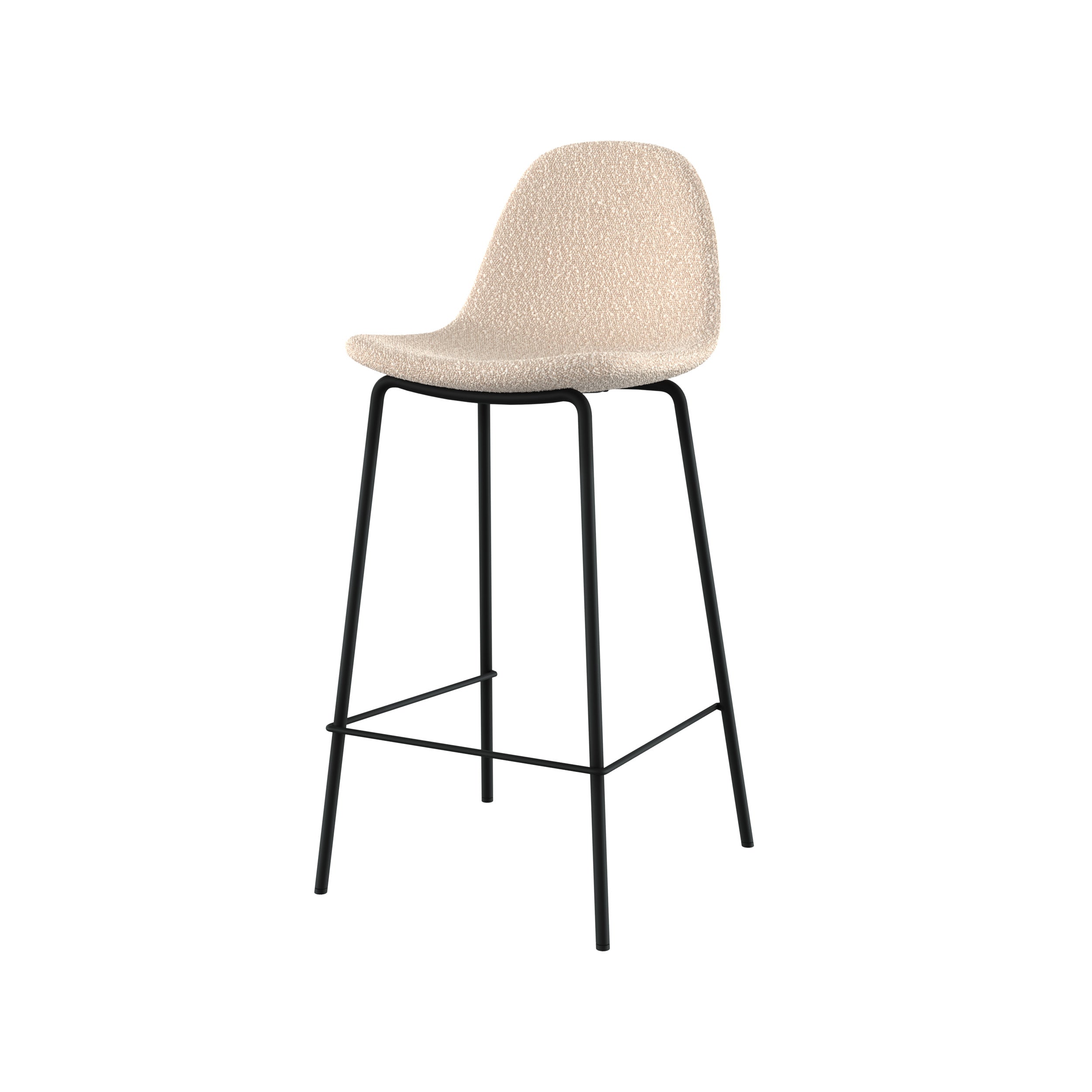 chaise pour ilot central henrik en tissu boucle beige pieds metal noir lot de 2