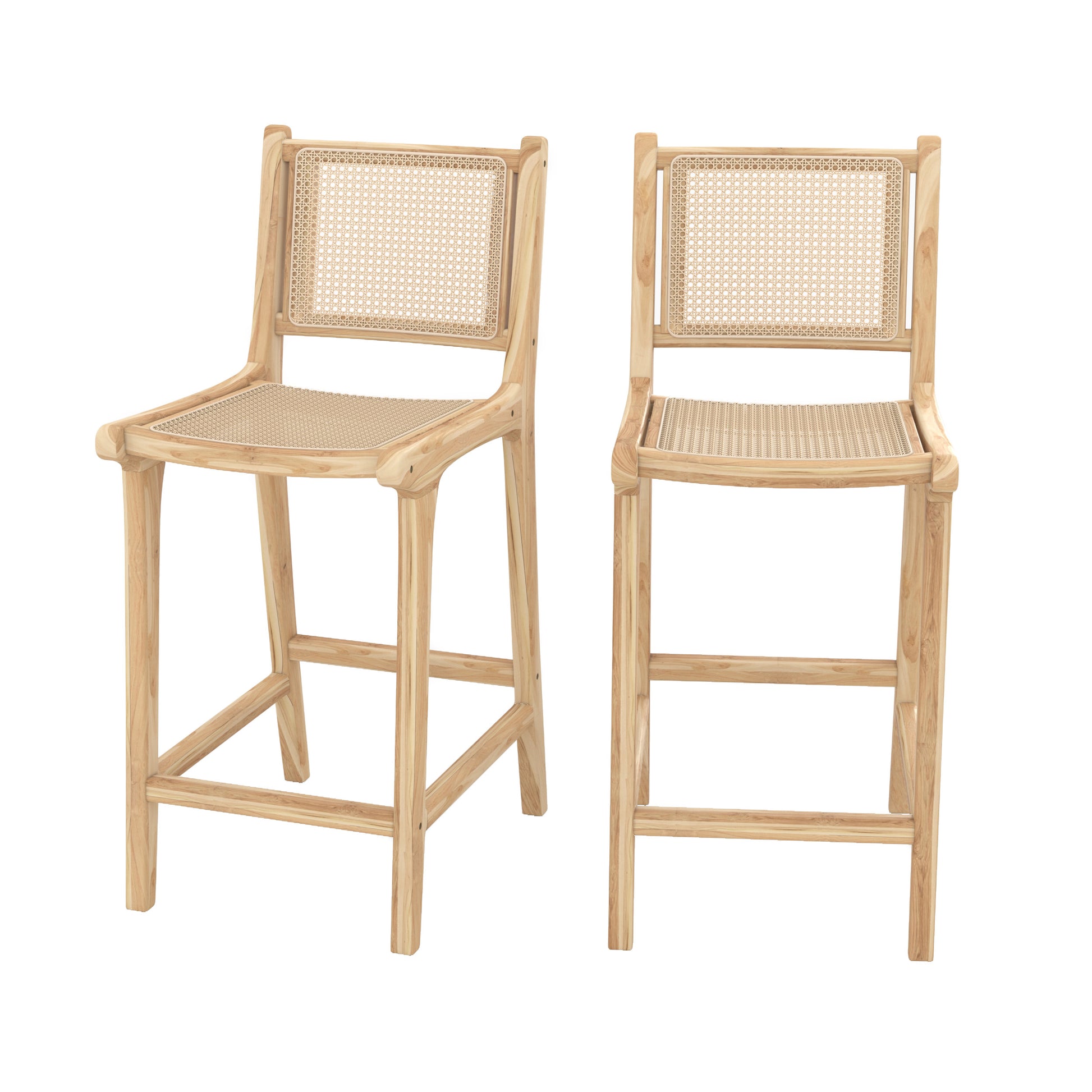chaise pour ilot central kyla 66 cm teck rotin