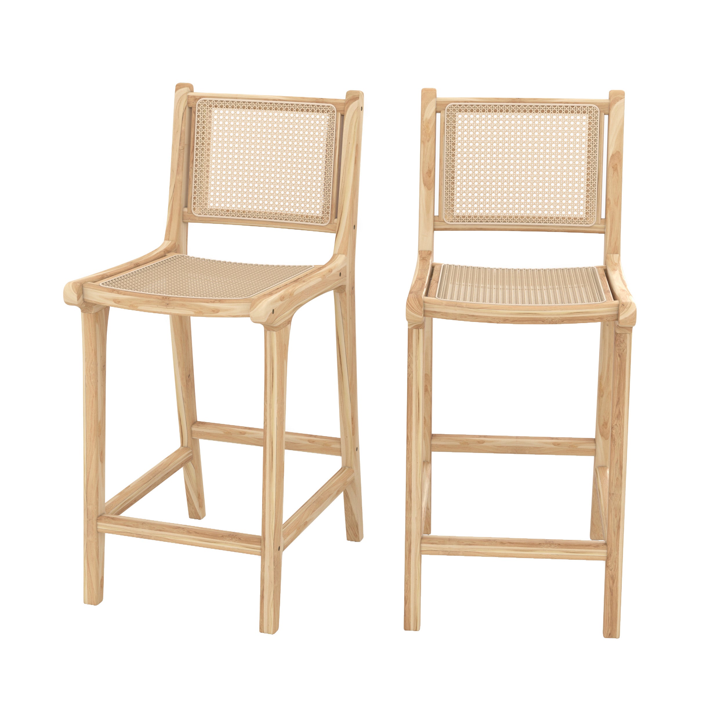 chaise pour ilot central kyla 66 cm teck rotin