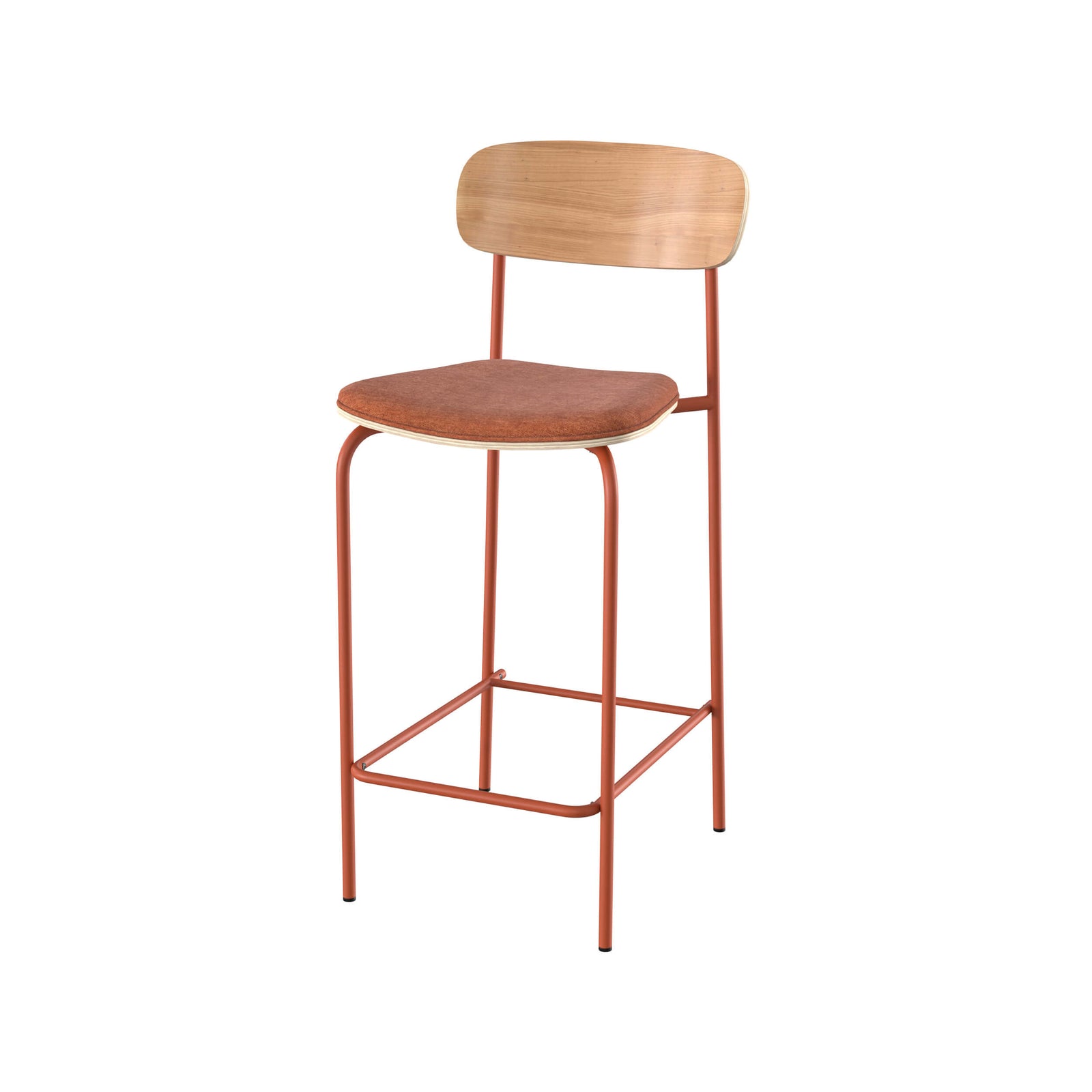 chaise pour ilot central louna en tissu terracotta 65 cm lot de 2