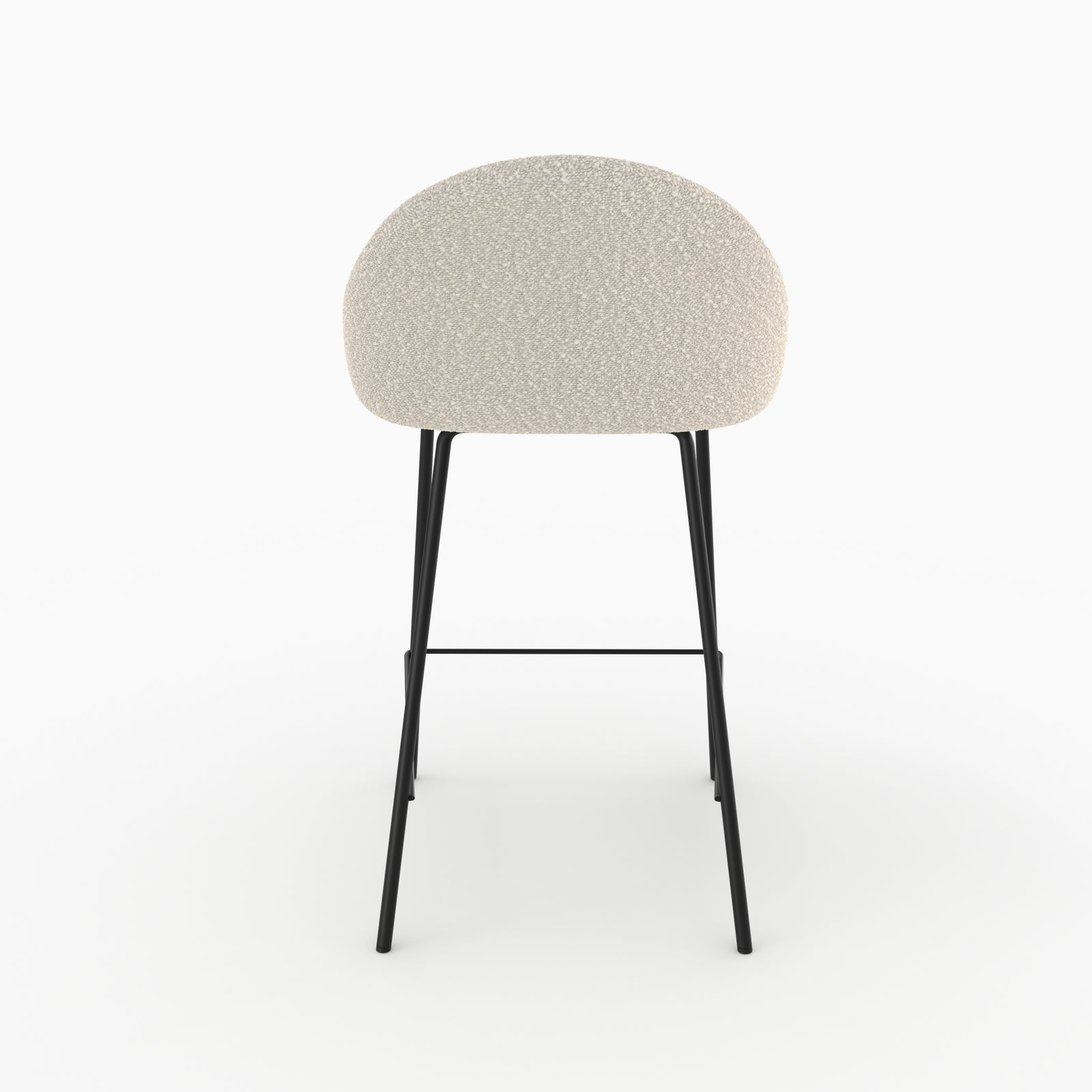 chaise pour ilot central misty effet laine bouclette blanche 65 cm unite