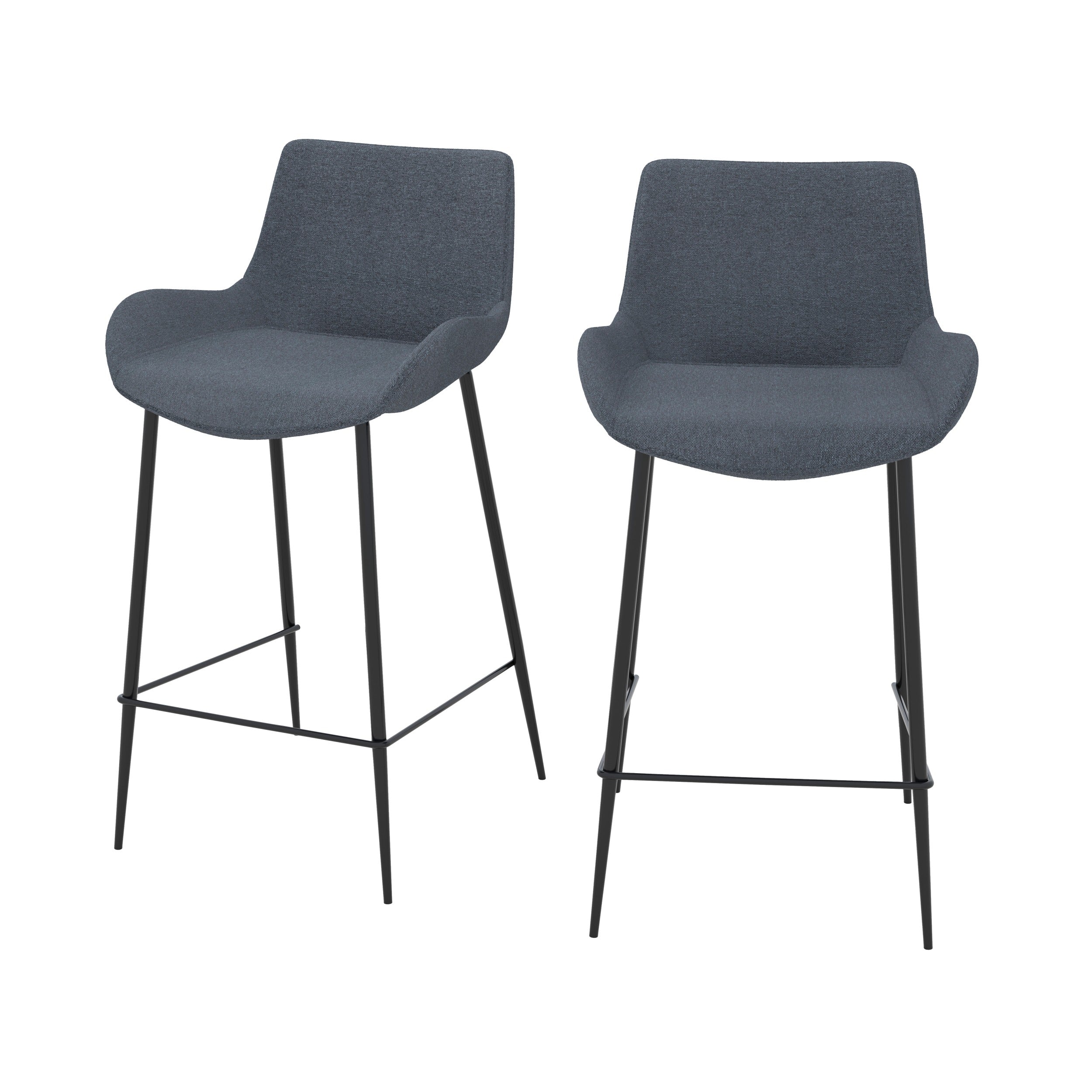 chaise pour ilot central pirata en tissu gris 65 cm lot de 2 fond blanc