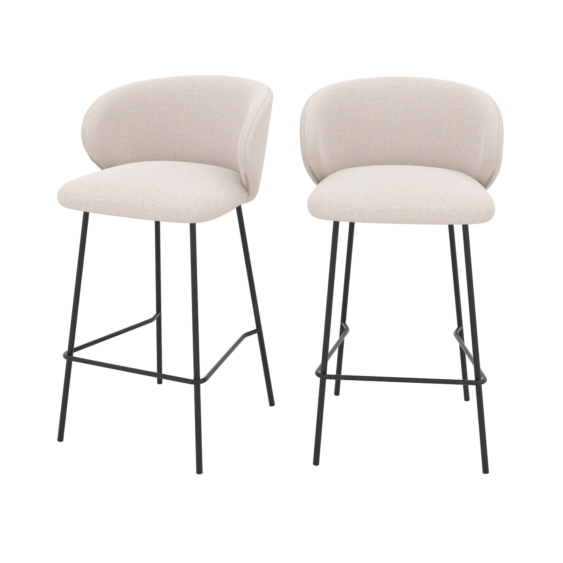 chaise pour ilot central victoria tissu beige lot de 2