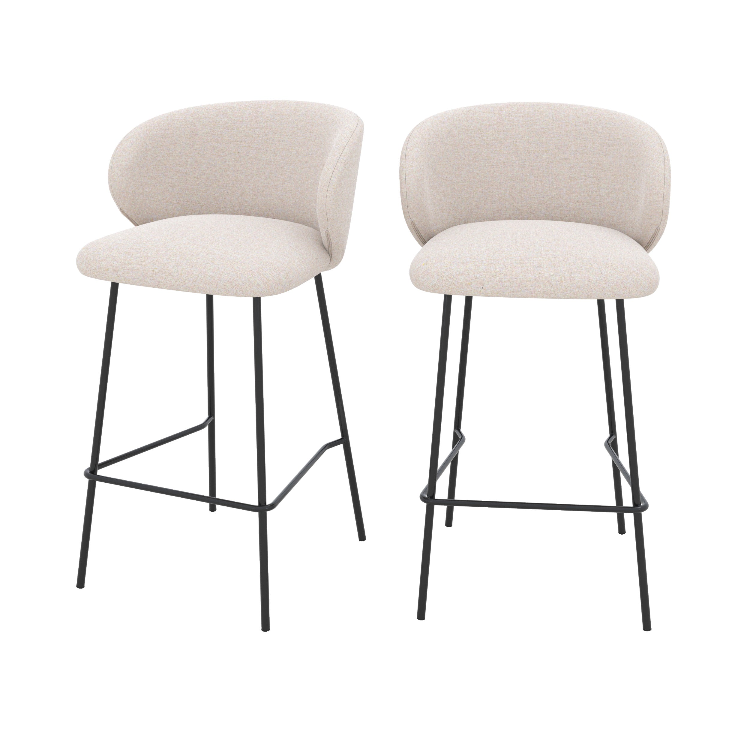 chaise pour ilot central victoria tissu beige lot de 2