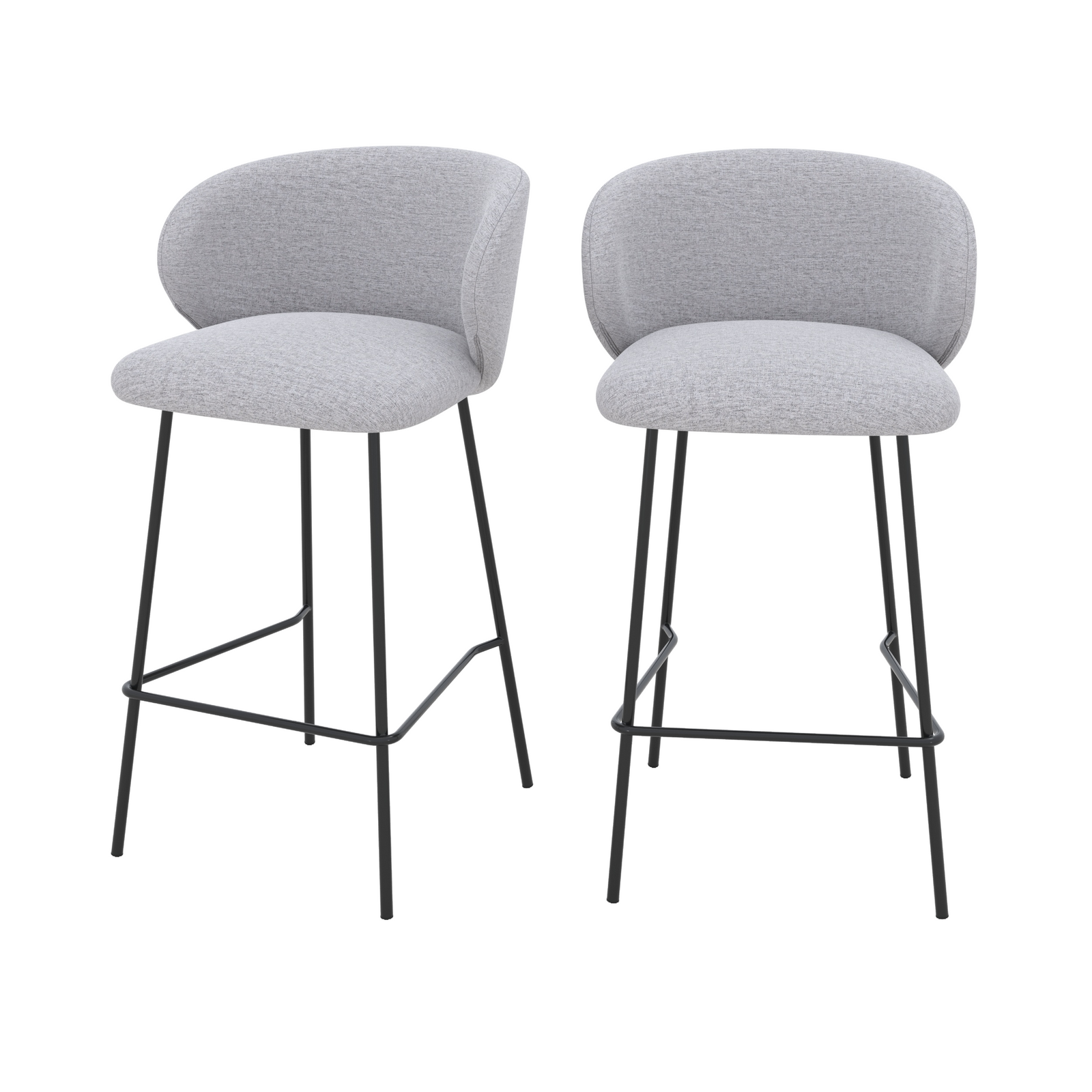 chaise pour ilot central victoria tissu gris lot de 2 fonc blanc