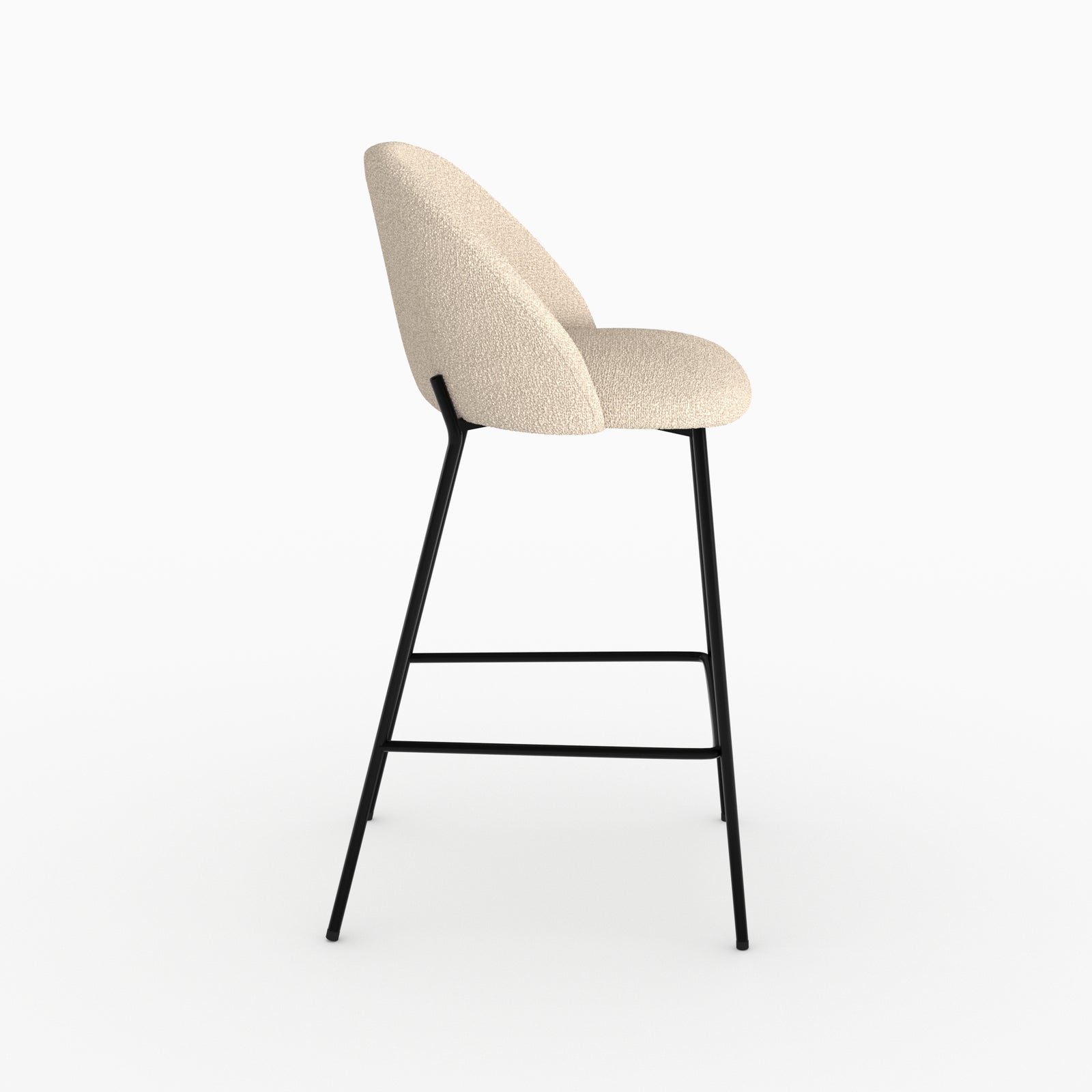 chaise pour ilot centrale en tissu boucle creme karl lot de 2