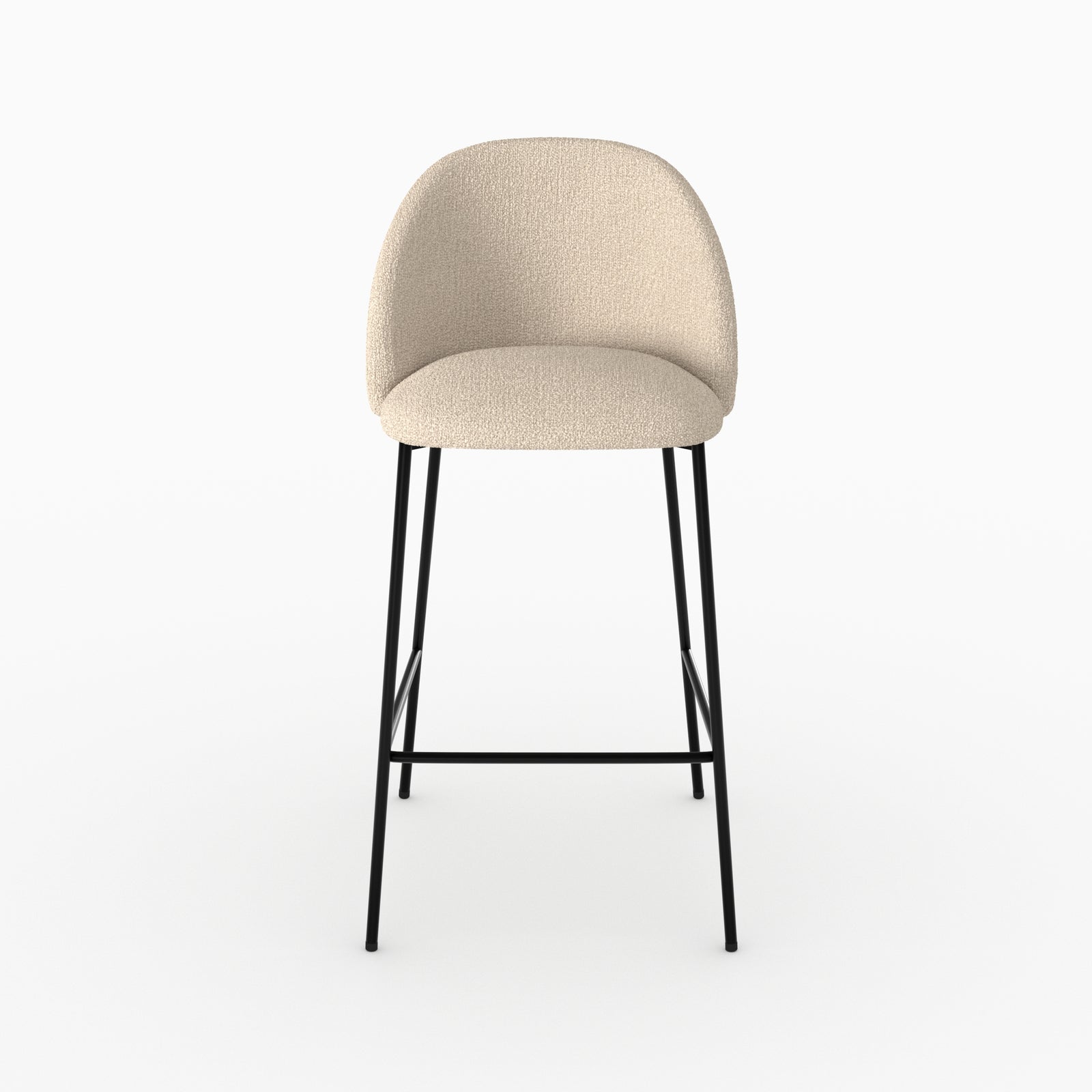 chaise pour ilot centrale en tissu boucle creme lot de 2 karl