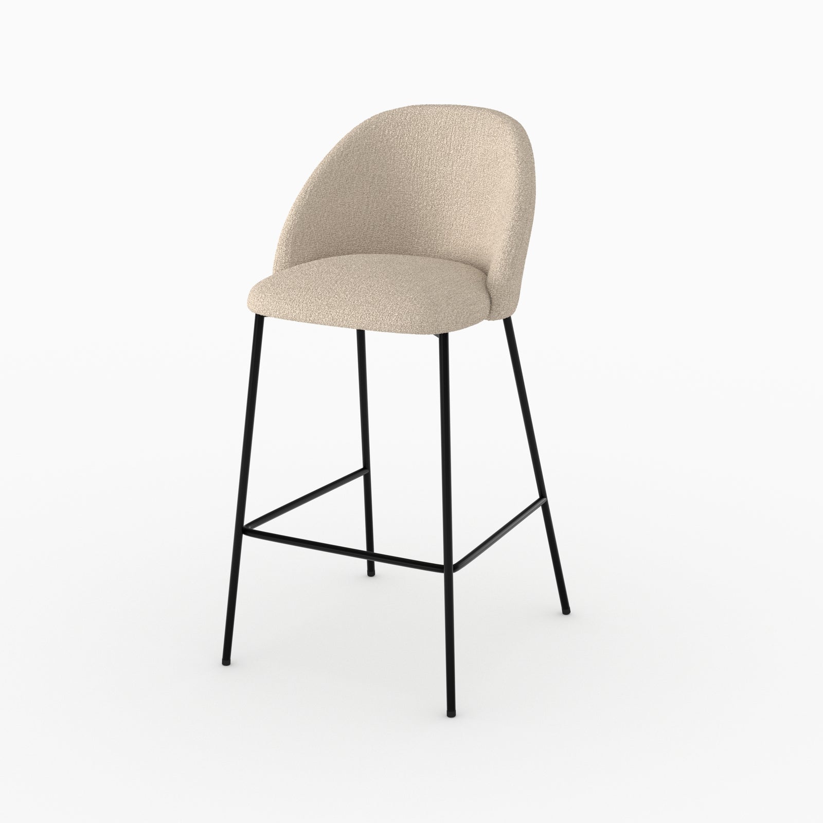 chaise pour ilot centrale karl en tissu boucle creme lot de 2