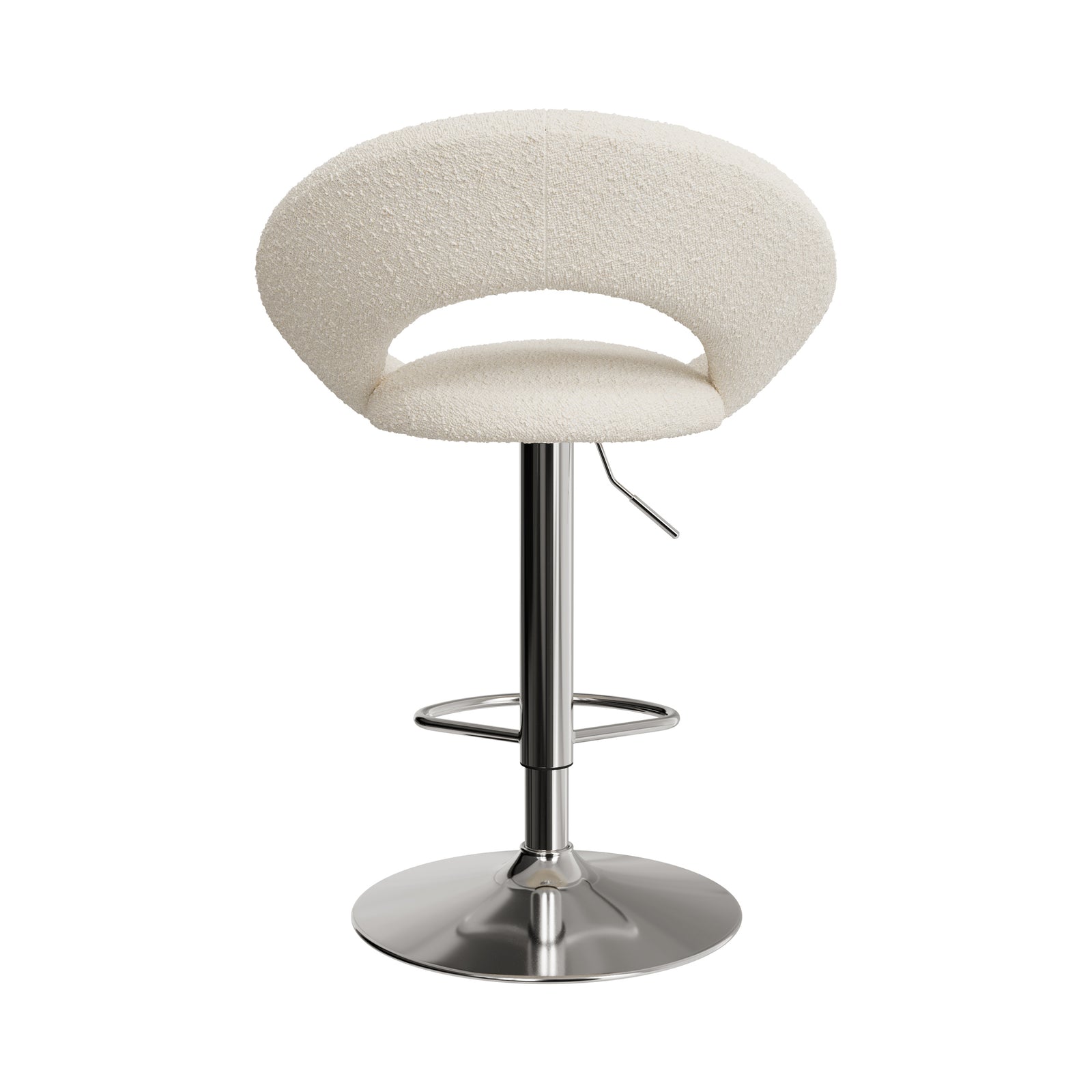 chaise reglable cloclo de bar tissu creme boucle