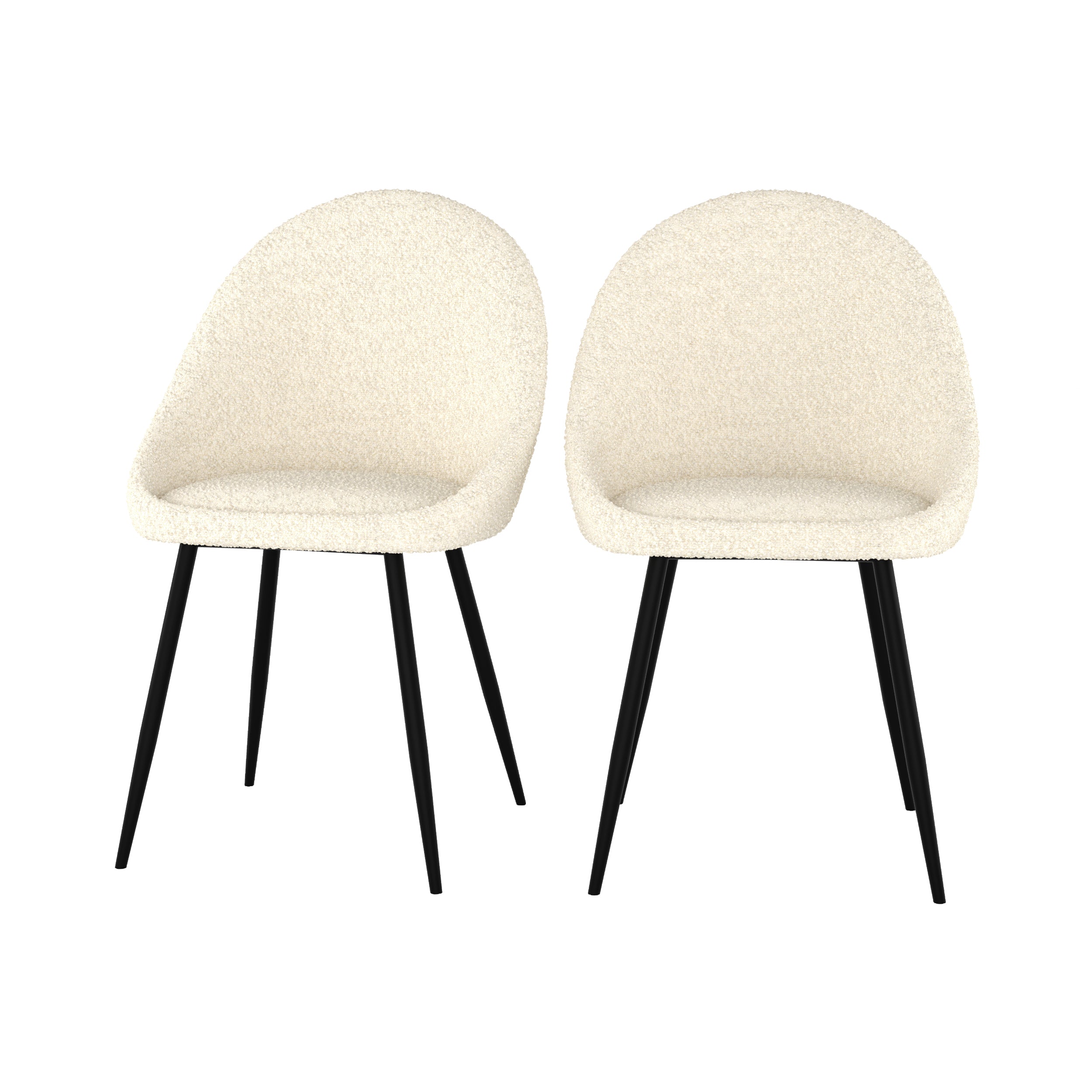 chaise rona tissu boucle blanc casse lot 2