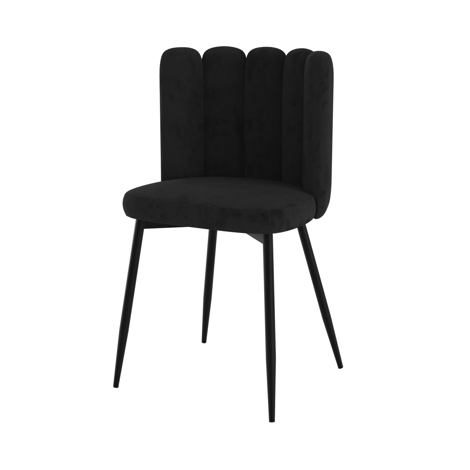 chaise rosy en velours noir a l unite fond blanc