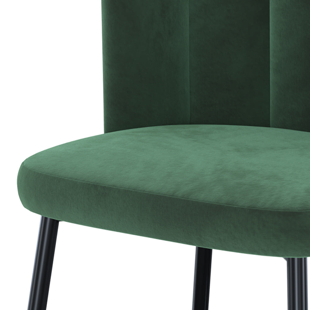 chaise rosy en velours vert avec pieds en m_tal lot de 2