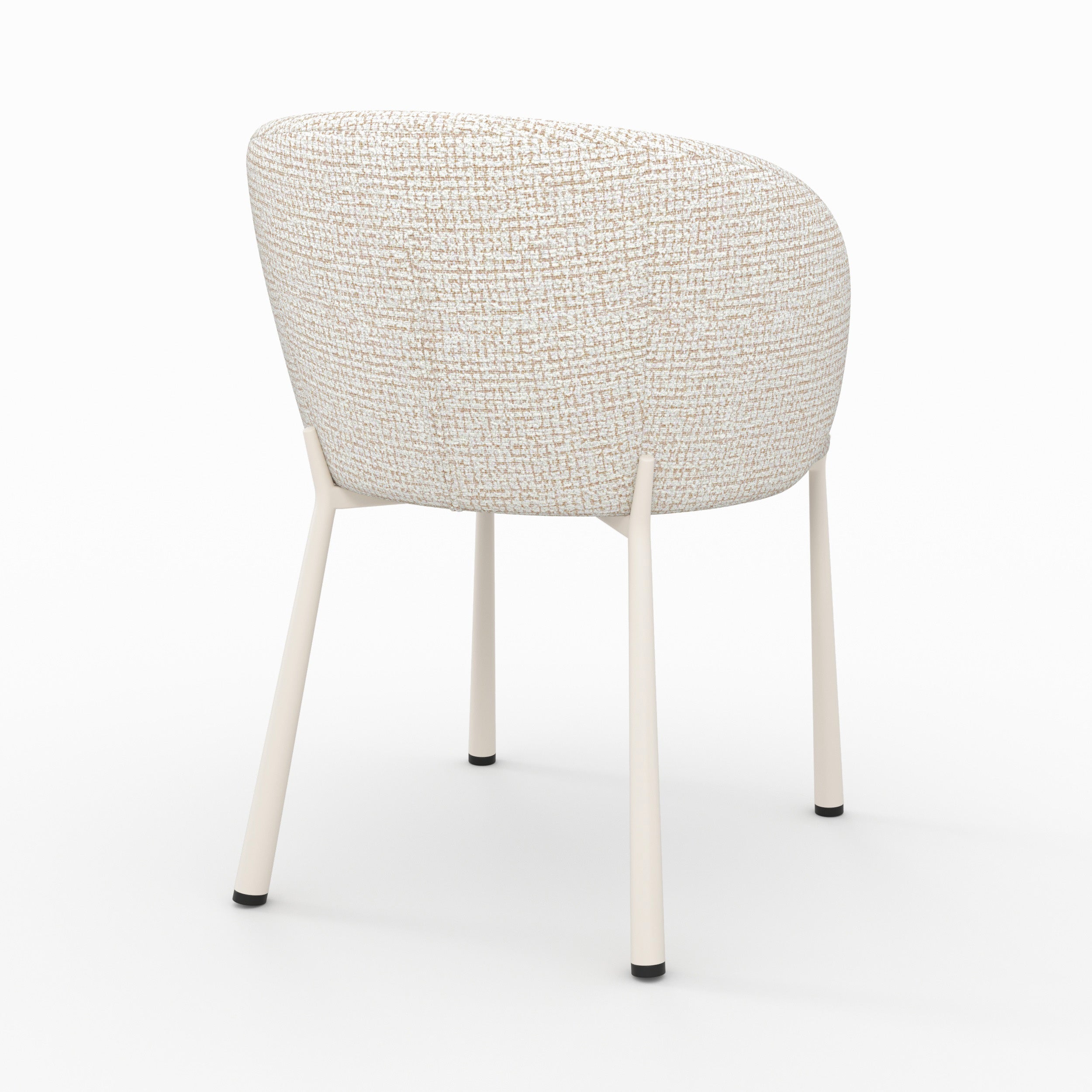 Chaise Danaë en tissu texturé écru chiné