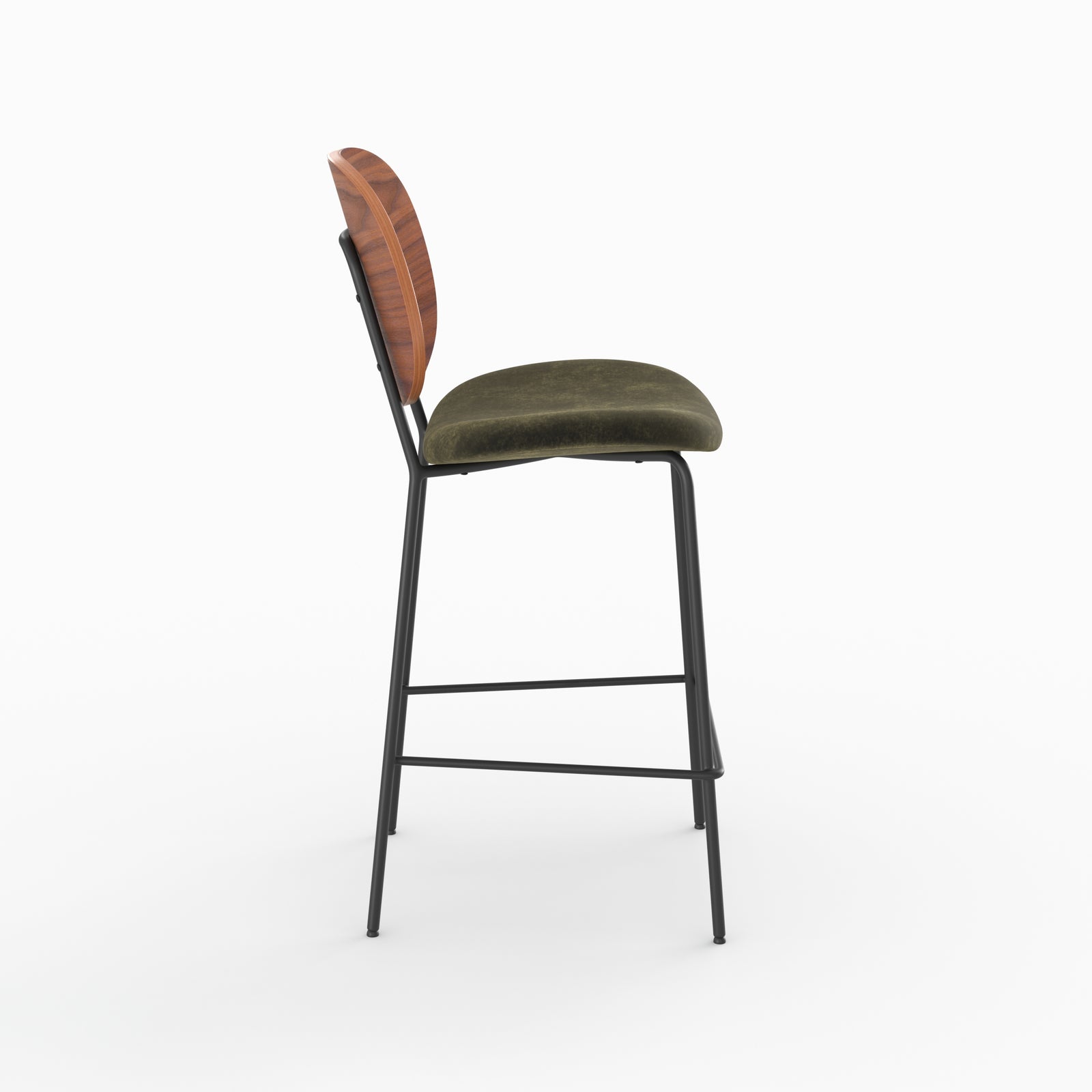 chaise simone lot 2 velours vert kaki hauteur 65 5cm ilot