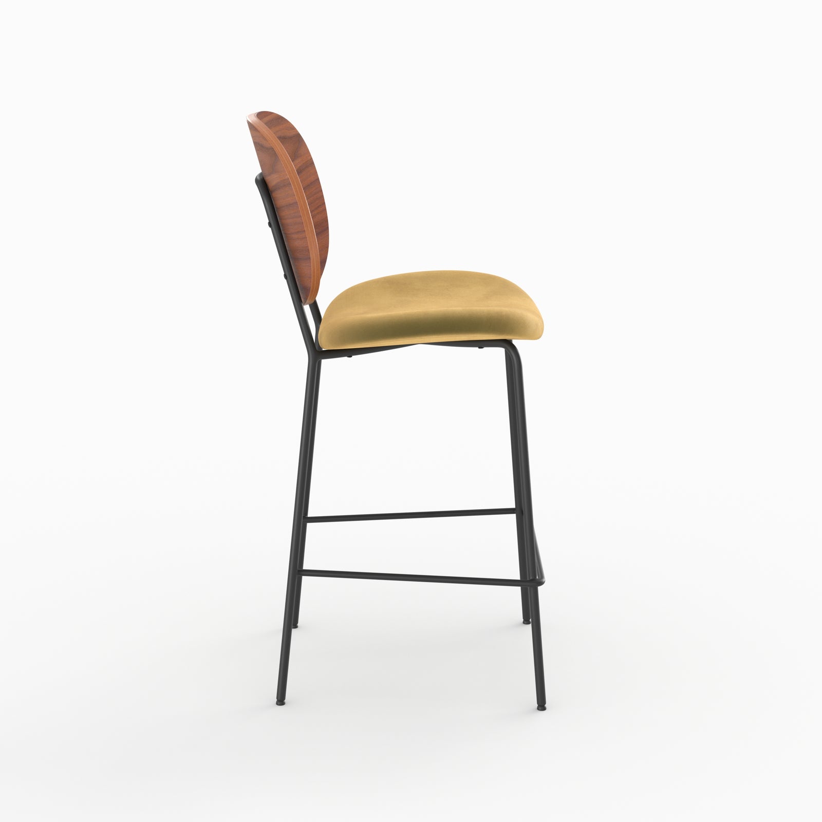 chaise simone lot2 jaune velours ilot central 65 5cm