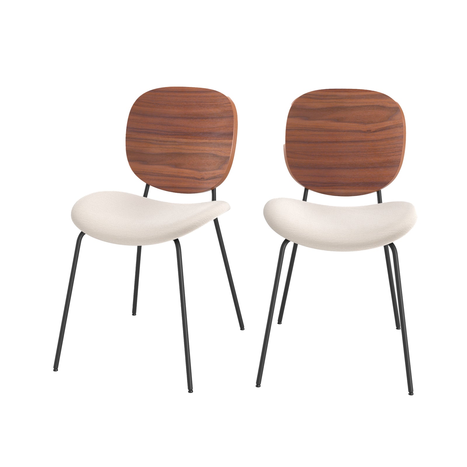 chaise simone tissu beige chine bois lot 2